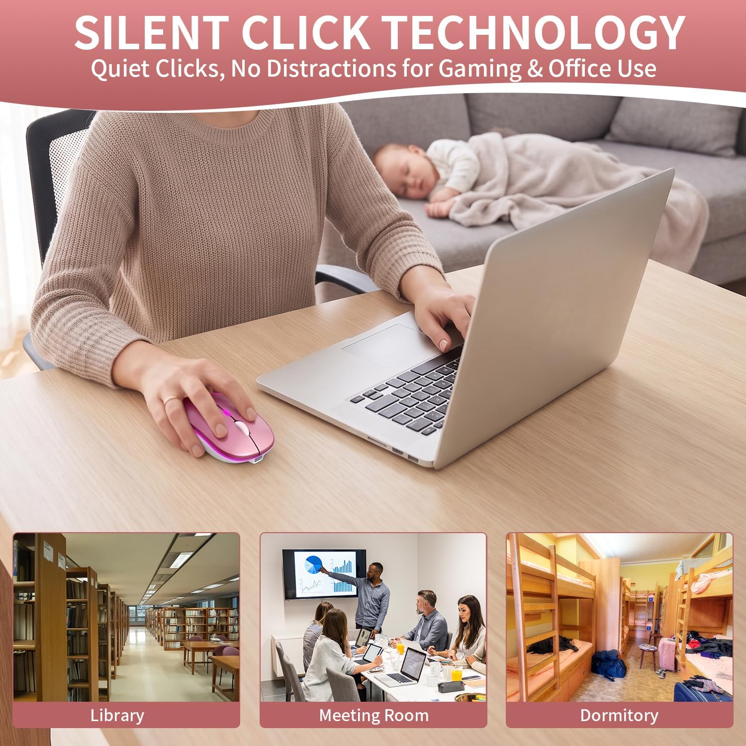 Rechargeable Wireless Mouse with 7-Color... 2 Rechargeable Wireless Mouse with 7-Color... - Image 2