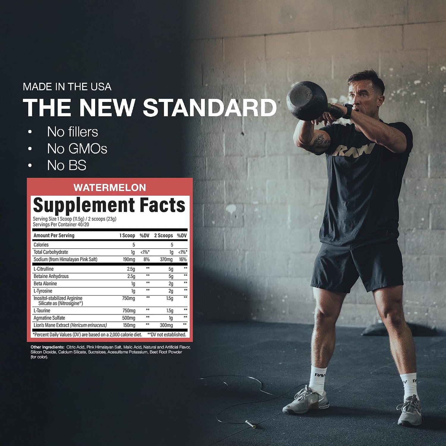 RAW Pump Stim Free Pre Workout, Watermel... 2 RAW Pump Stim Free Pre Workout, Watermel... - Image 2