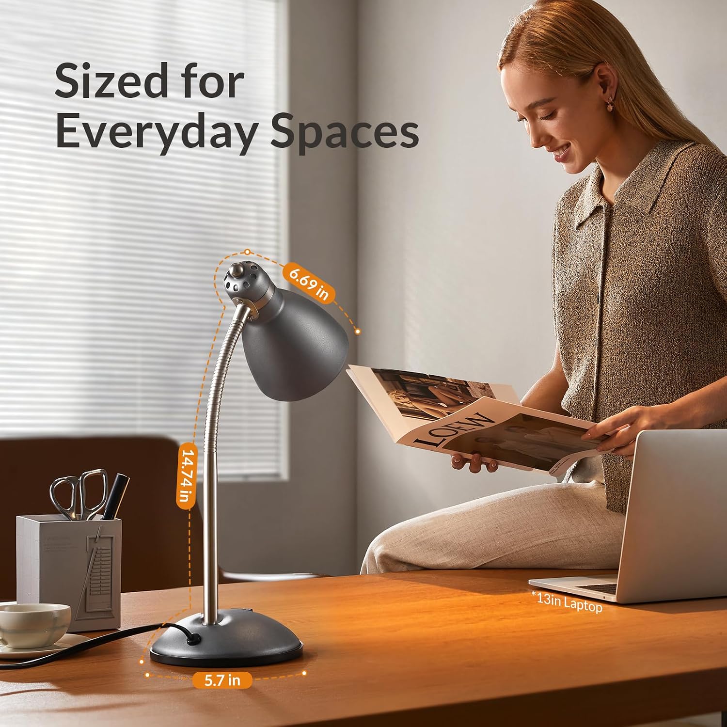 LEPOWER Metal Desk Lamp, Adjustable Goos... 2 LEPOWER Metal Desk Lamp, Adjustable Goos... - Image 2