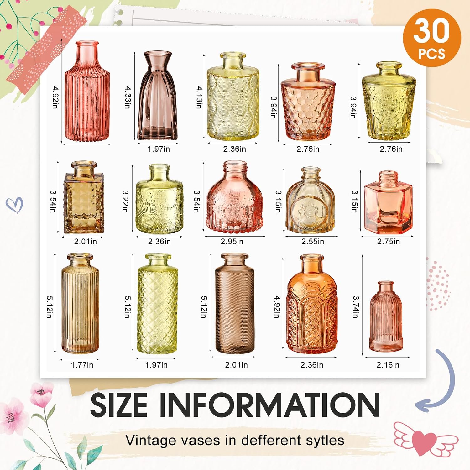 Yaomiao 30 Pcs Glass Bud Vases Centerpie... 2 Yaomiao 30 Pcs Glass Bud Vases Centerpie... - Image 2