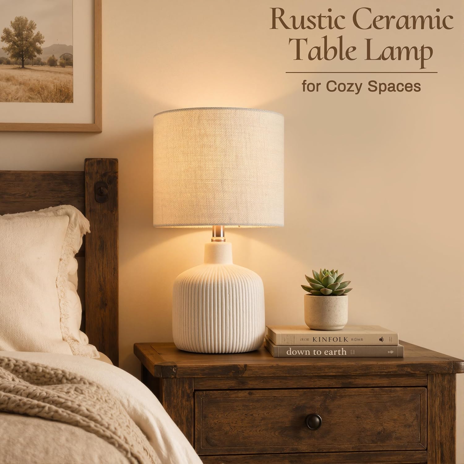 Ceramic Table Lamp, Off-White, 17.75" 2 Ceramic Table Lamp, Off-White, 17.75" - Image 2
