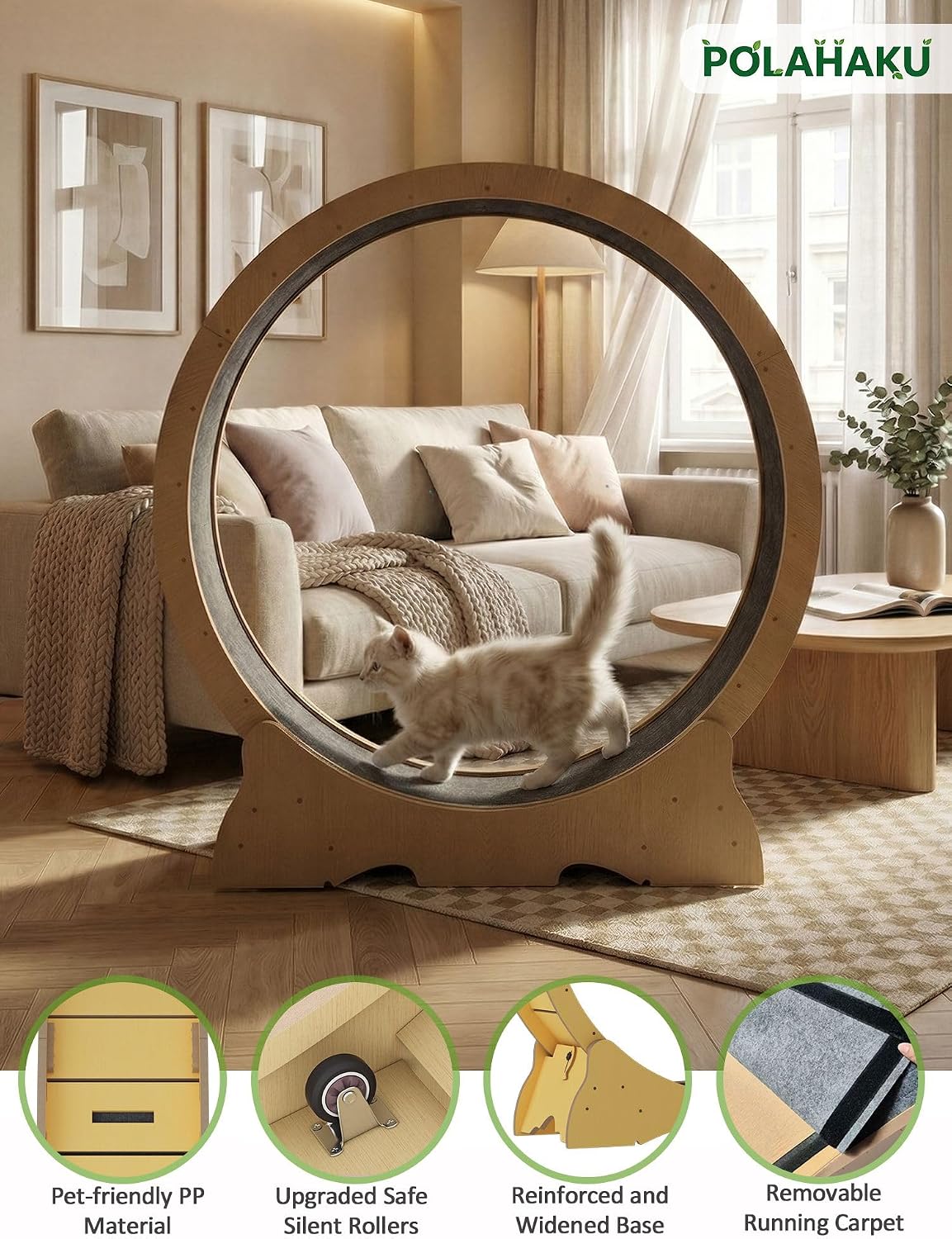 Cat Wheel for Indoor Cats, 47 Inch Diame... 7 Cat Wheel for Indoor Cats, 47 Inch Diame... - Image 7
