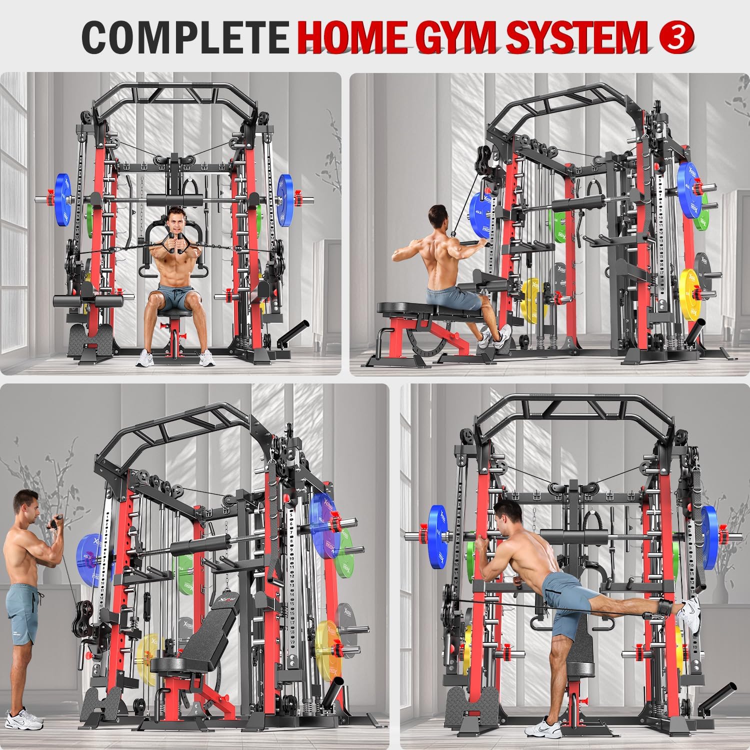 Smith Machine with Cable Crossover Syste... 10 Smith Machine with Cable Crossover Syste... - Image 10
