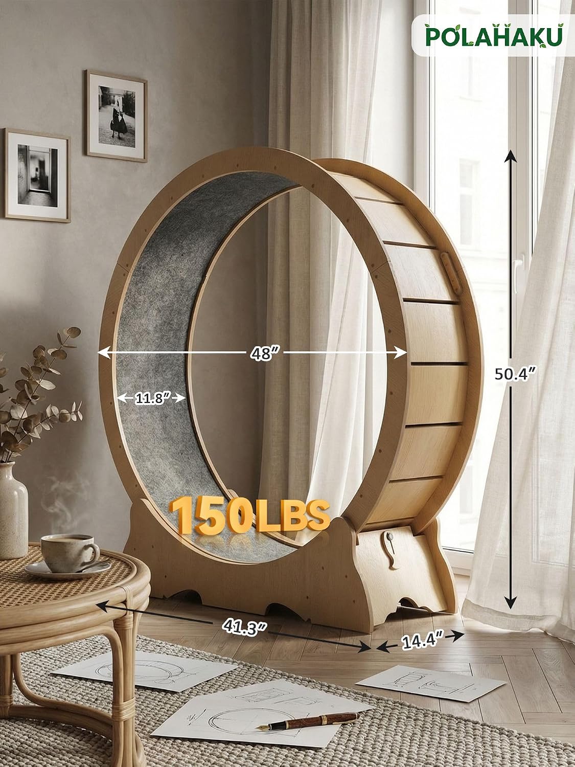 Cat Wheel for Indoor Cats, 47 Inch Diame... 6 Cat Wheel for Indoor Cats, 47 Inch Diame... - Image 6