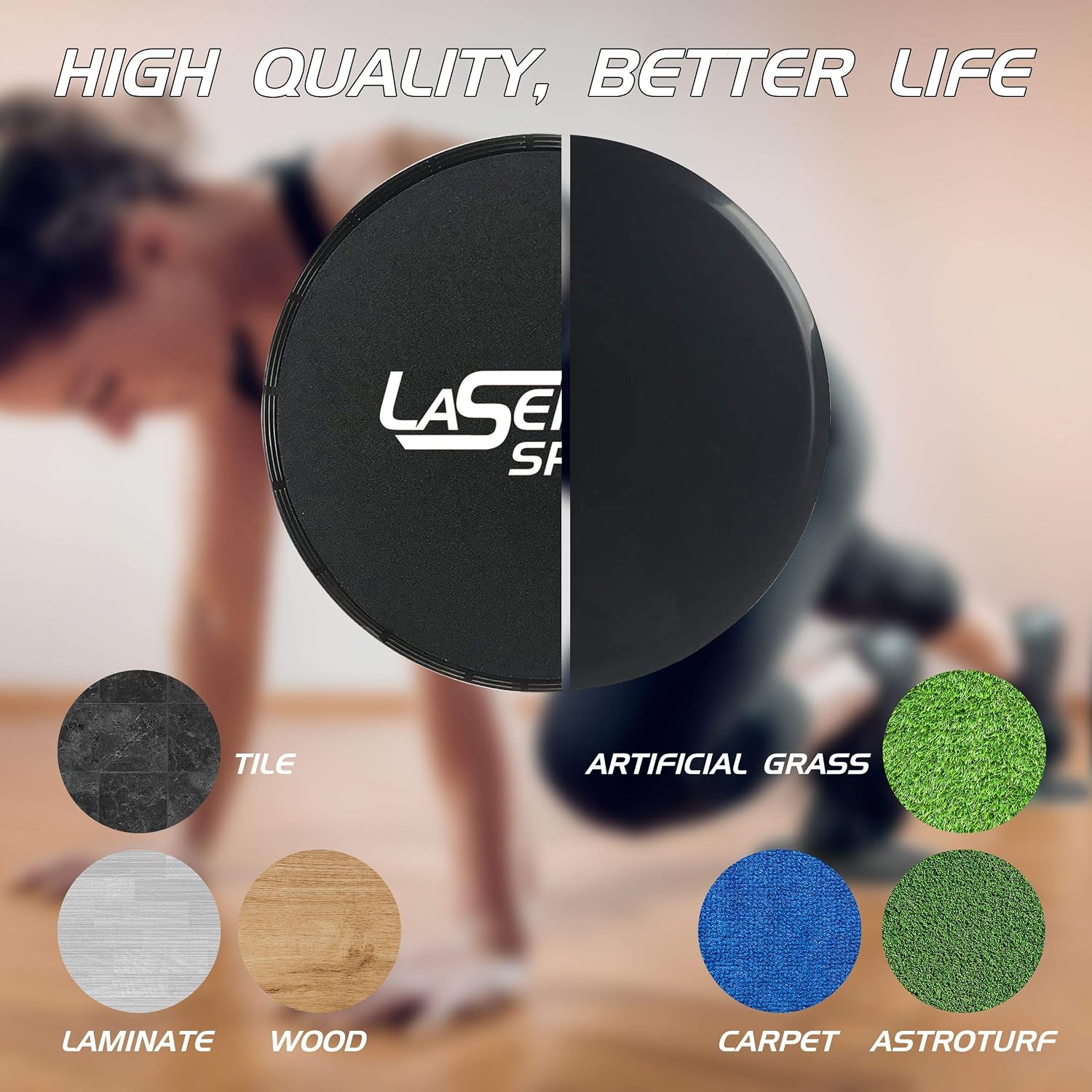 Laser Sports Dual‑Sided Exercise Sliding... 2 Laser Sports Dual‑Sided Exercise Sliding... - Image 2
