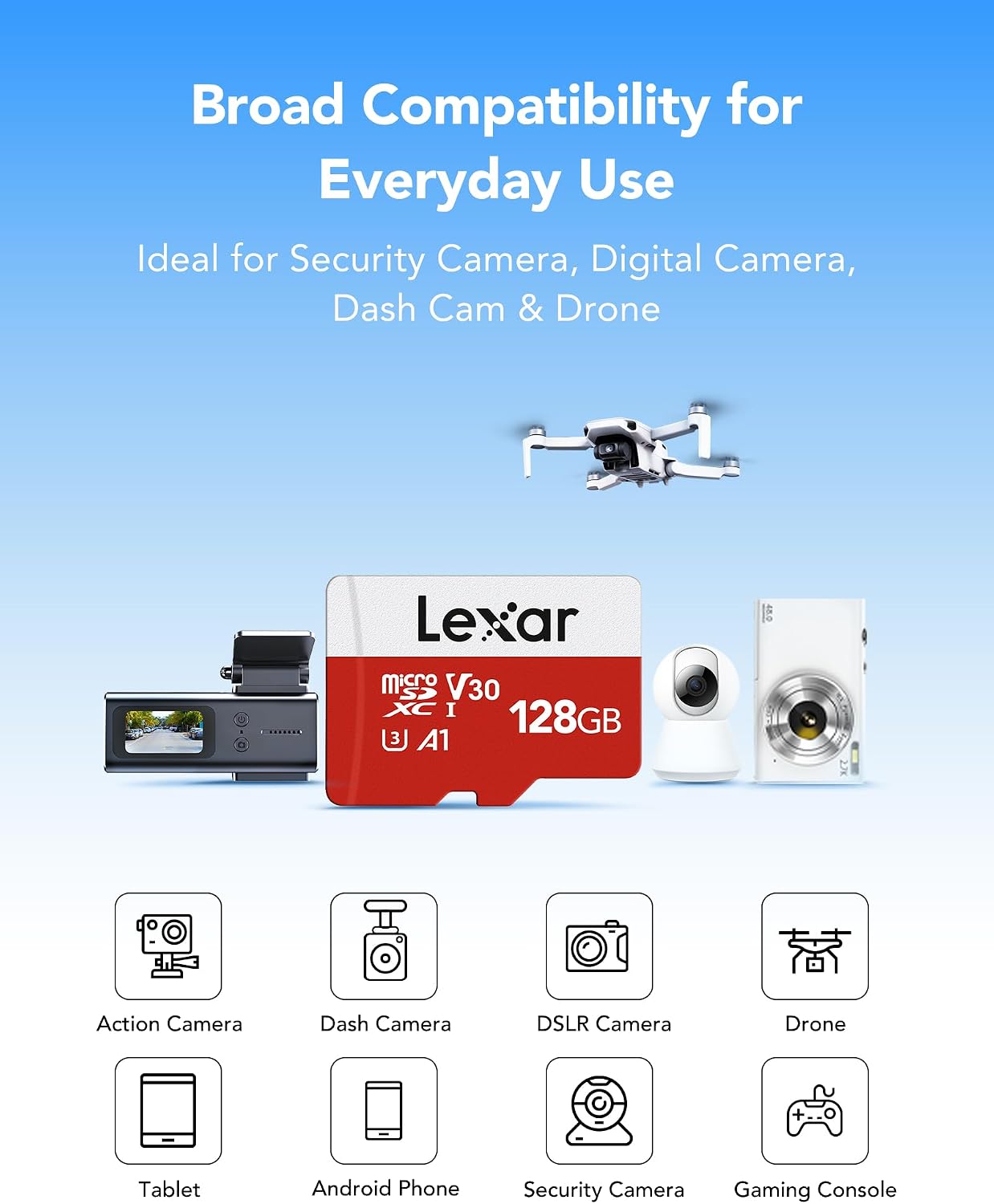 Lexar E-Series 128GB Micro SD Card micro... 3 Lexar E-Series 128GB Micro SD Card micro... - Image 3
