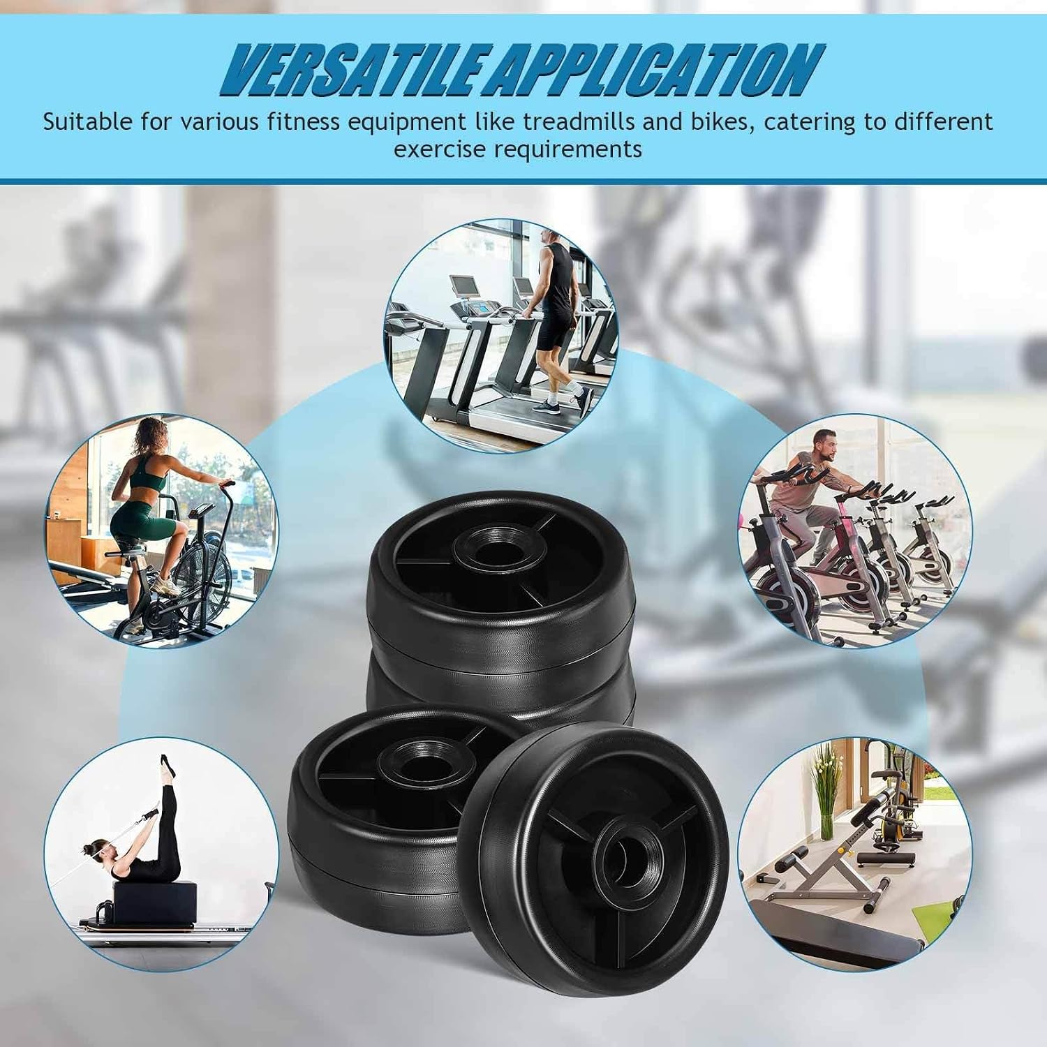 4pcs Equipment Caster Roller Fitness Equ... 3 4pcs Equipment Caster Roller Fitness Equ... - Image 3