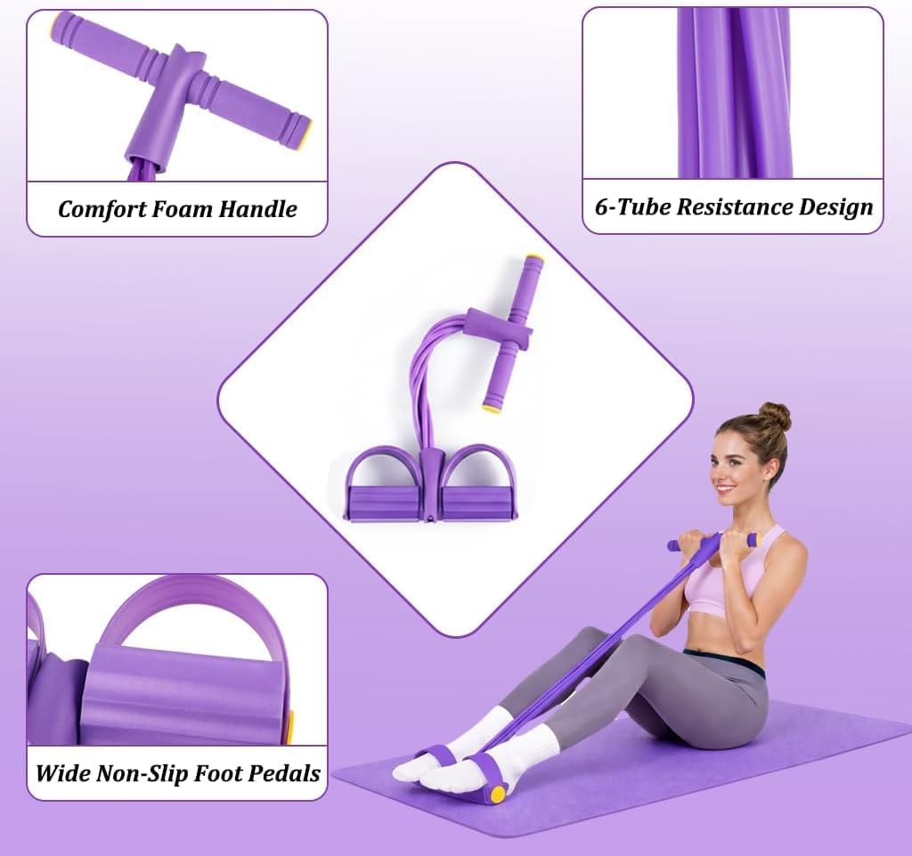 Resistance Bands with Handles, 6-Tube Fo... 3 Resistance Bands with Handles, 6-Tube Fo... - Image 3