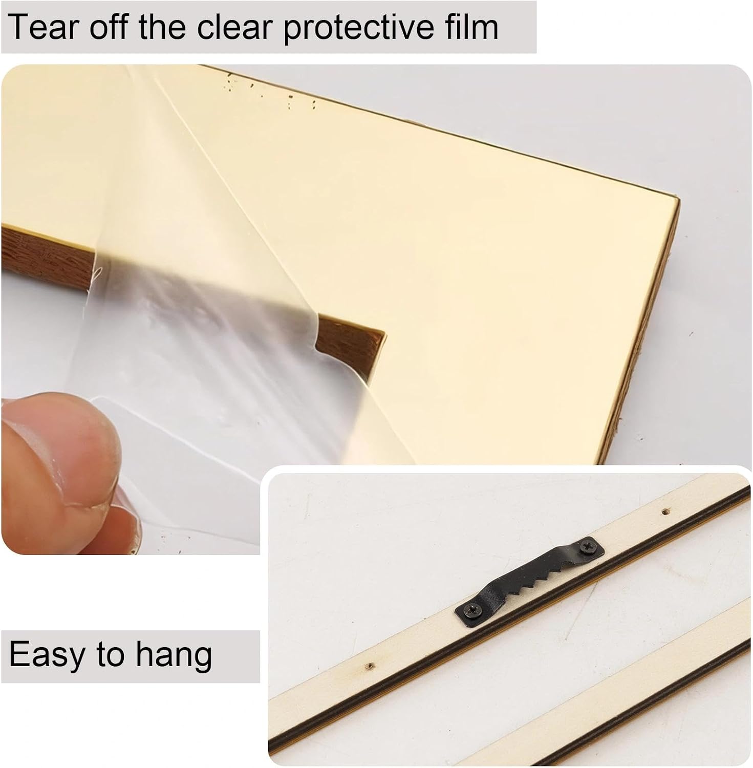 2 Piece Gold Rectangular Wall Mirrors, 1... 2 2 Piece Gold Rectangular Wall Mirrors, 1... - Image 2