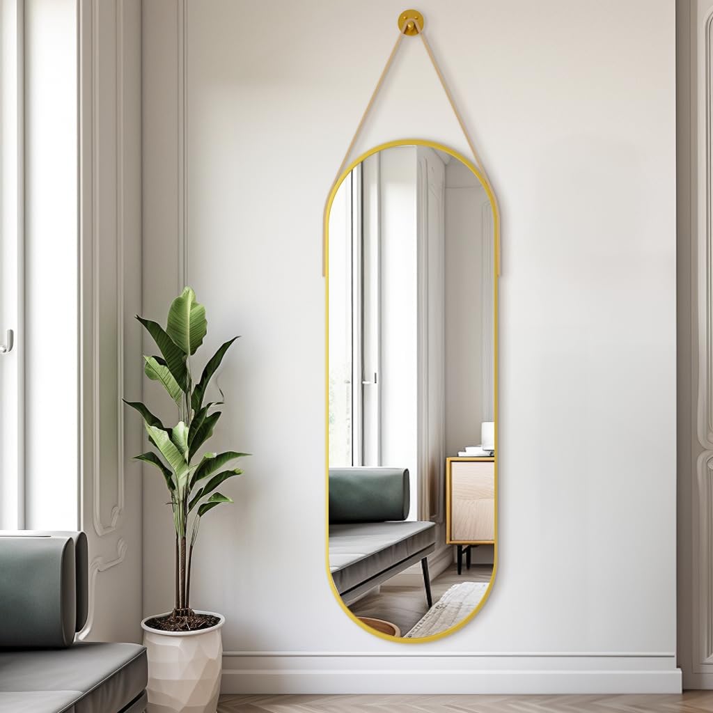 Dewfig 48"x16" Full Length Mirror, Oval ... 5 Dewfig 48"x16" Full Length Mirror, Oval ... - Image 5