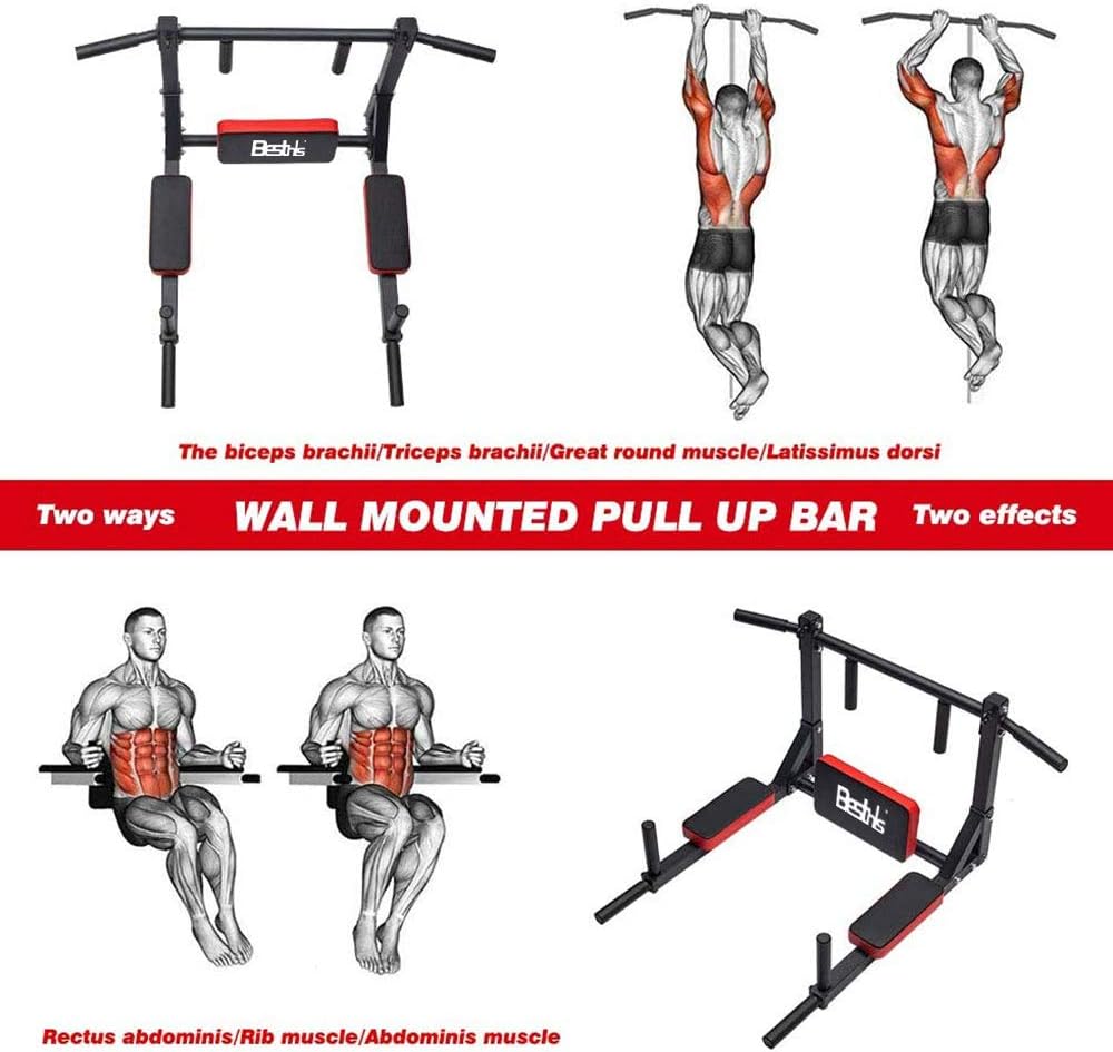 BESTHLS Wall Mounted Pull Up Bar Multifu... 3 BESTHLS Wall Mounted Pull Up Bar Multifu... - Image 3