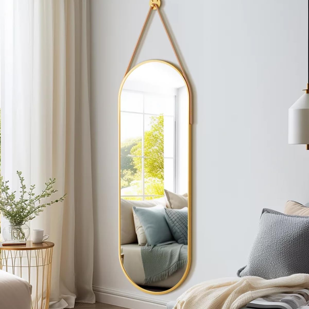 Dewfig 48"x16" Full Length Mirror, Oval ... 4 Dewfig 48"x16" Full Length Mirror, Oval ... - Image 4
