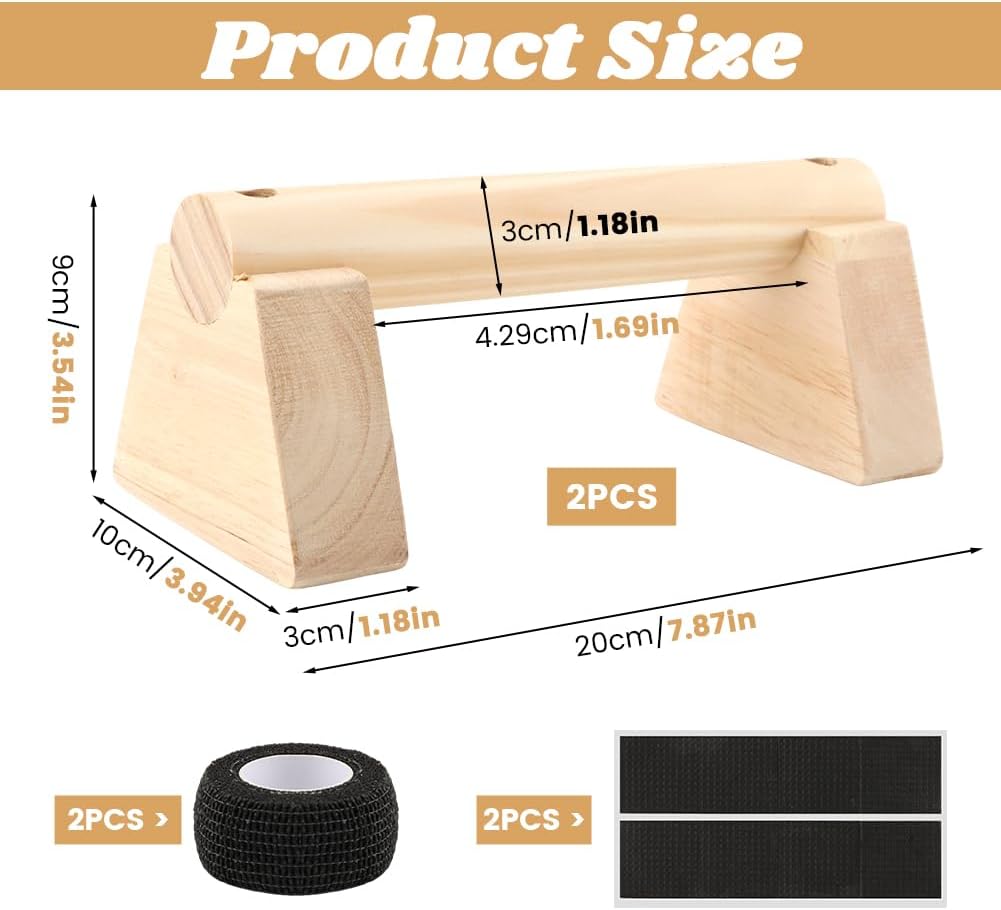 2PCS Push Up Bars Stands Wood Pushup Bar... 2 2PCS Push Up Bars Stands Wood Pushup Bar... - Image 2
