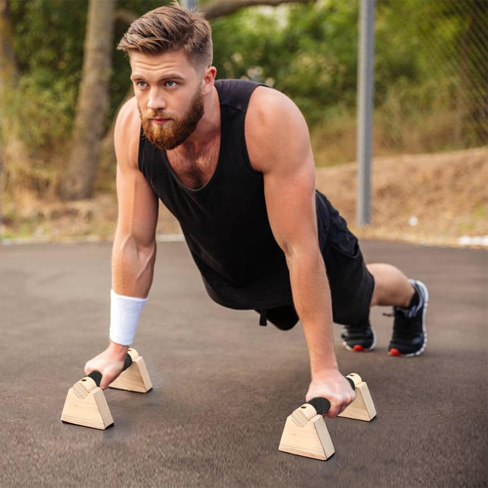 2PCS Push Up Bars Stands Wood Pushup Bar... 7 2PCS Push Up Bars Stands Wood Pushup Bar... - Image 7