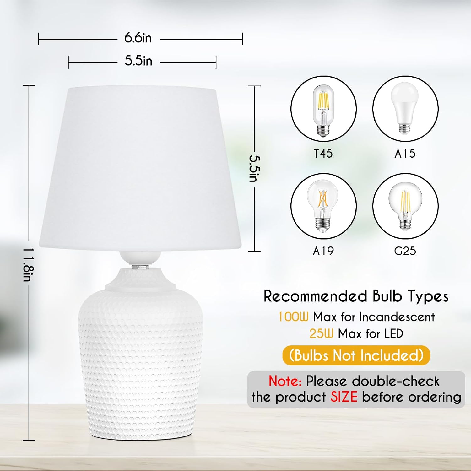 11.8’’ Small Table Lamps Set of 2 for Be... 2 11.8’’ Small Table Lamps Set of 2 for Be... - Image 2