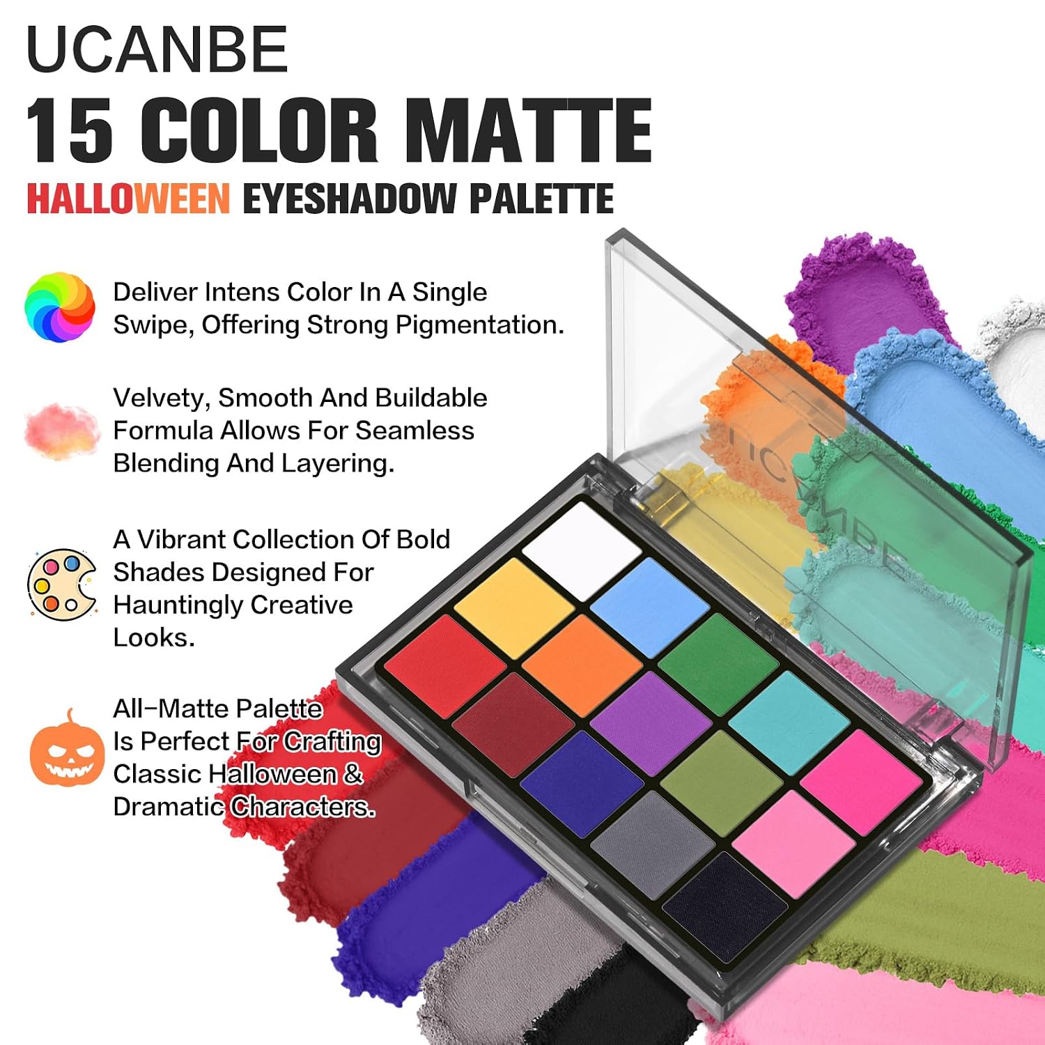UCANBE Halloween Makeup Palette, 15 Colo... 2 UCANBE Halloween Makeup Palette, 15 Colo... - Image 2