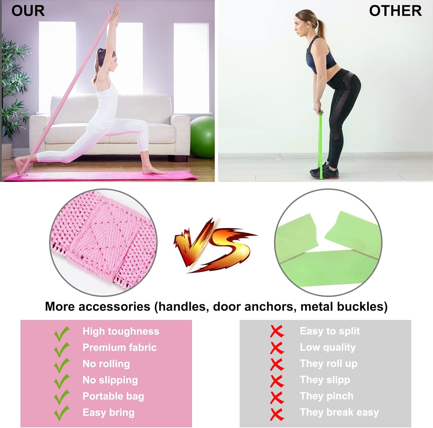 Resistance Bands with Handles,Pull Up Ba... 4 Resistance Bands with Handles,Pull Up Ba... - Image 4