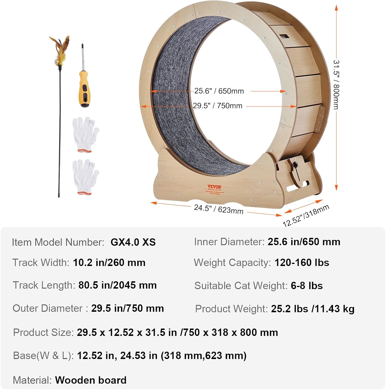 VEVOR Cat Exercise Wheel 29.5" Large Cat... 7 VEVOR Cat Exercise Wheel 29.5" Large Cat... - Image 7