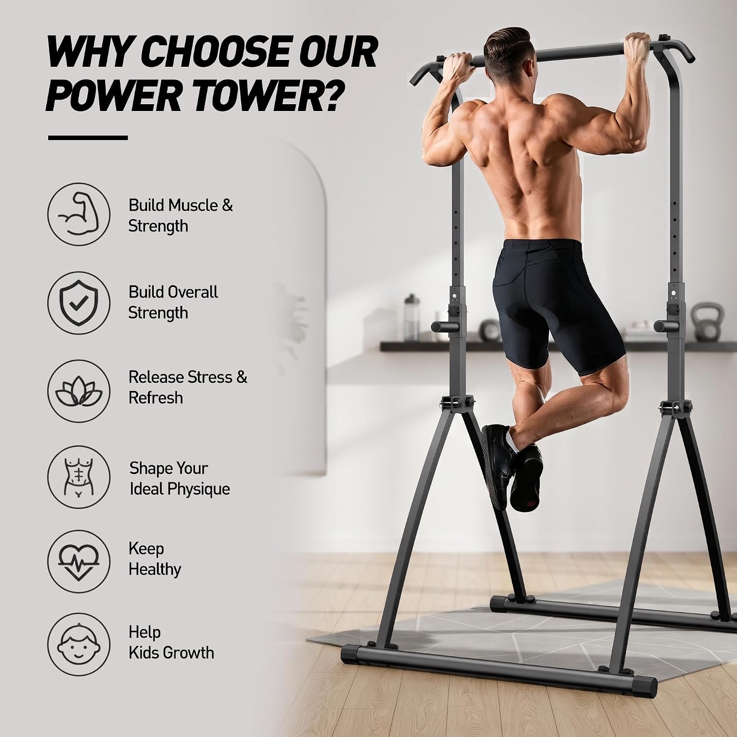 Foldable Power Tower Pull Up Bar Free St... 4 Foldable Power Tower Pull Up Bar Free St... - Image 4