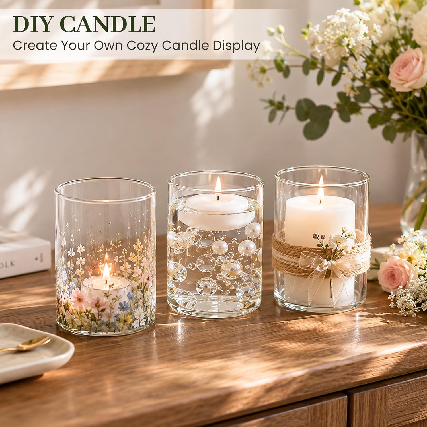 UPBUD 4 Inch Glass Cylinder Vases for Ce... 8 UPBUD 4 Inch Glass Cylinder Vases for Ce... - Image 8