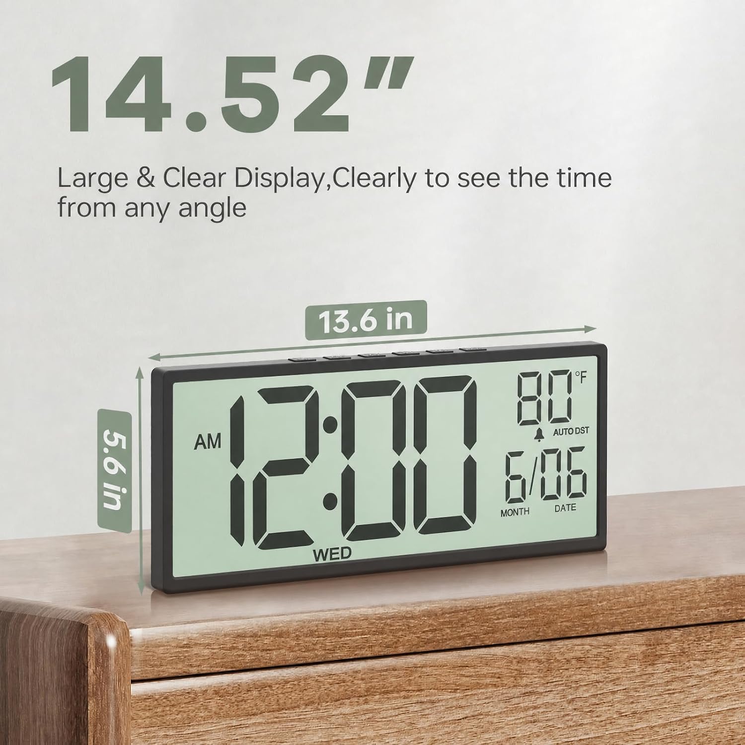 JALL Large Digital Wall Clock Battery Op... 2 JALL Large Digital Wall Clock Battery Op... - Image 2