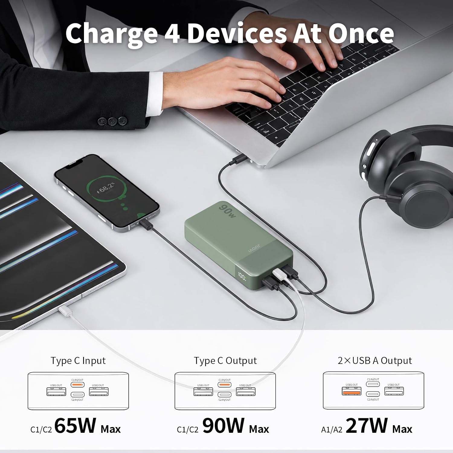 JUOVI Laptop Power Bank 90W 20000mAh Por... 4 JUOVI Laptop Power Bank 90W 20000mAh Por... - Image 4