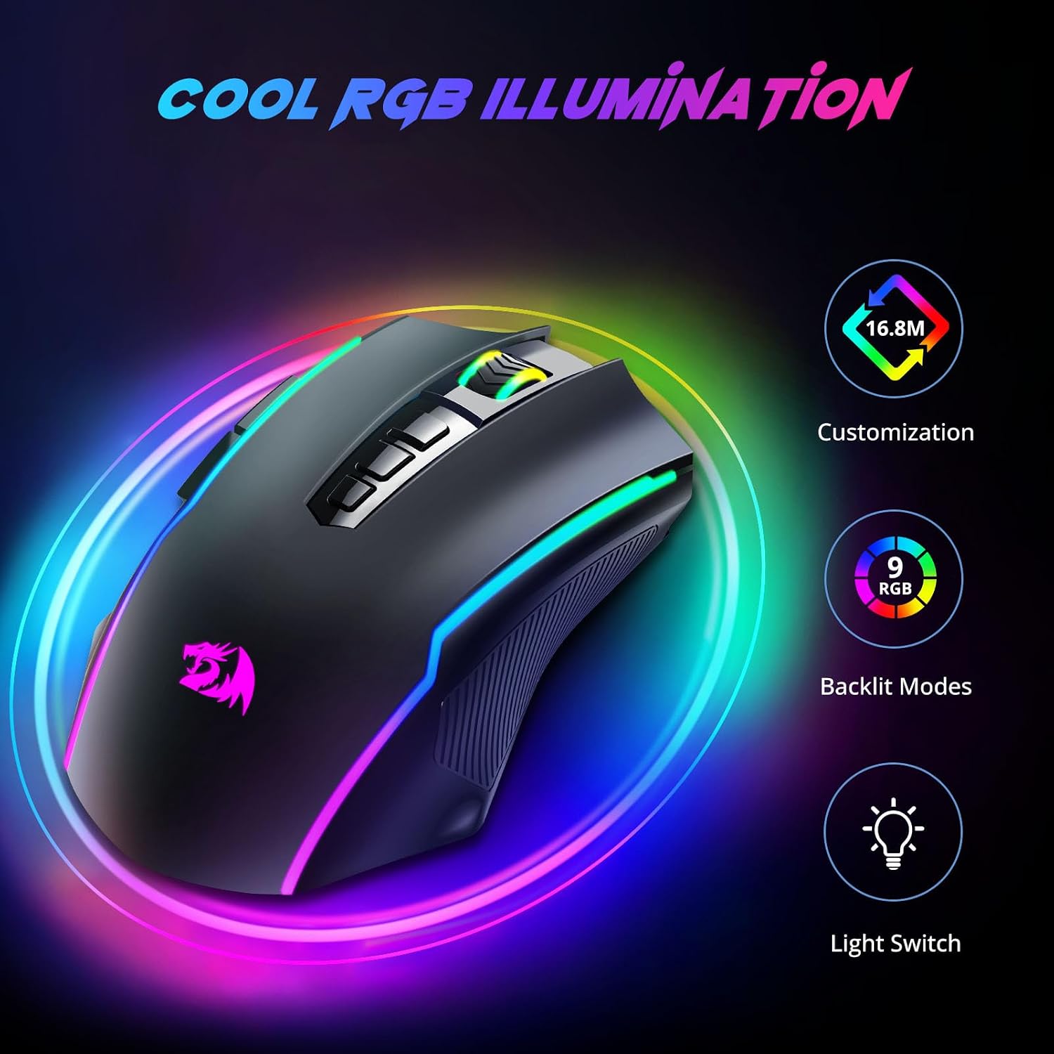 Redragon Gaming Mouse, Wireless Mouse Ga... 2 Redragon Gaming Mouse, Wireless Mouse Ga... - Image 2