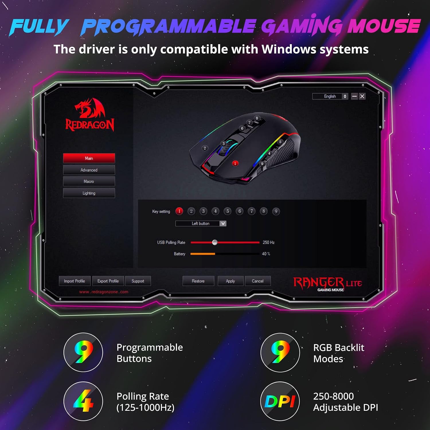 Redragon Gaming Mouse, Wireless Mouse Ga... 3 Redragon Gaming Mouse, Wireless Mouse Ga... - Image 3