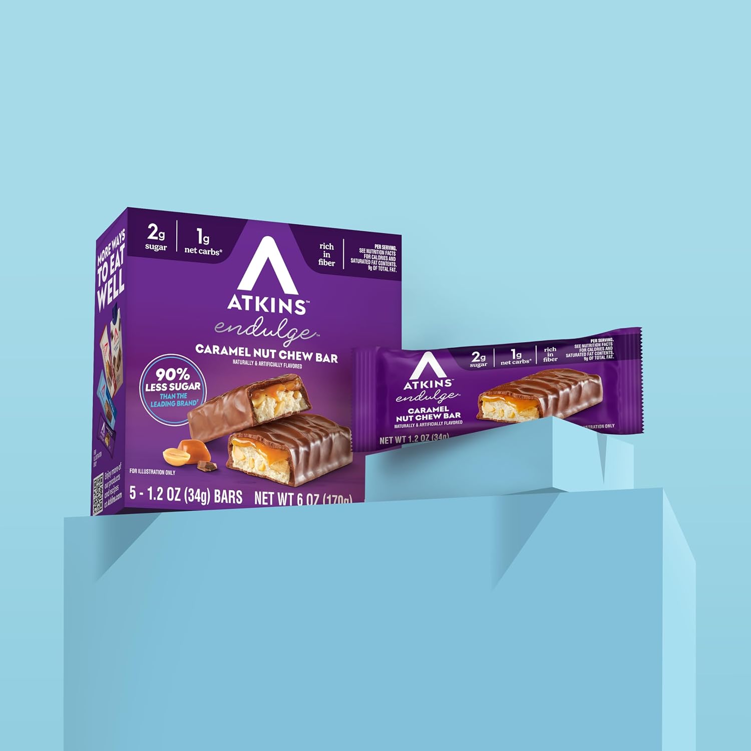 Atkins Endulge Caramel Nut Chew Bar, 2g ... 7 Atkins Endulge Caramel Nut Chew Bar, 2g ... - Image 7