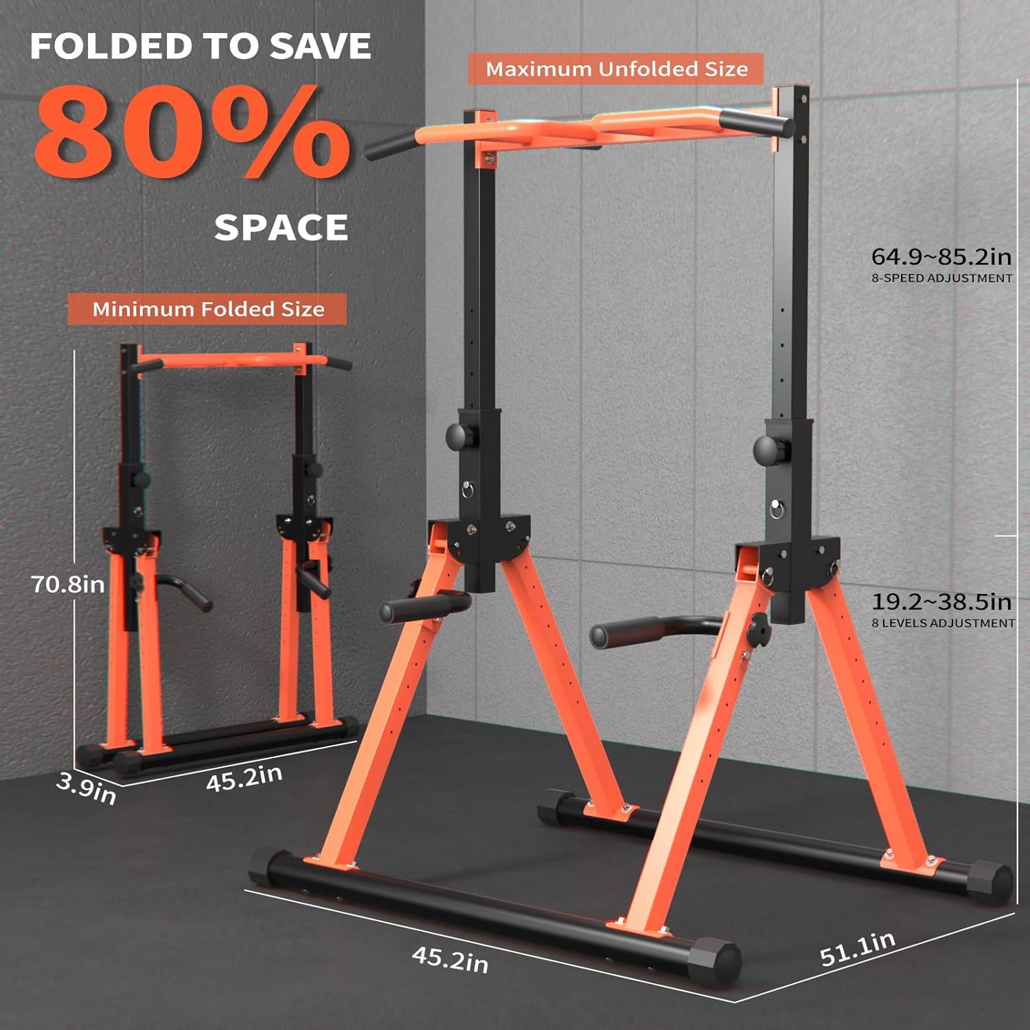 Z ZHICHI Foldable Pull Up/Dip Stand,Uppe... 4 Z ZHICHI Foldable Pull Up/Dip Stand,Uppe... - Image 4