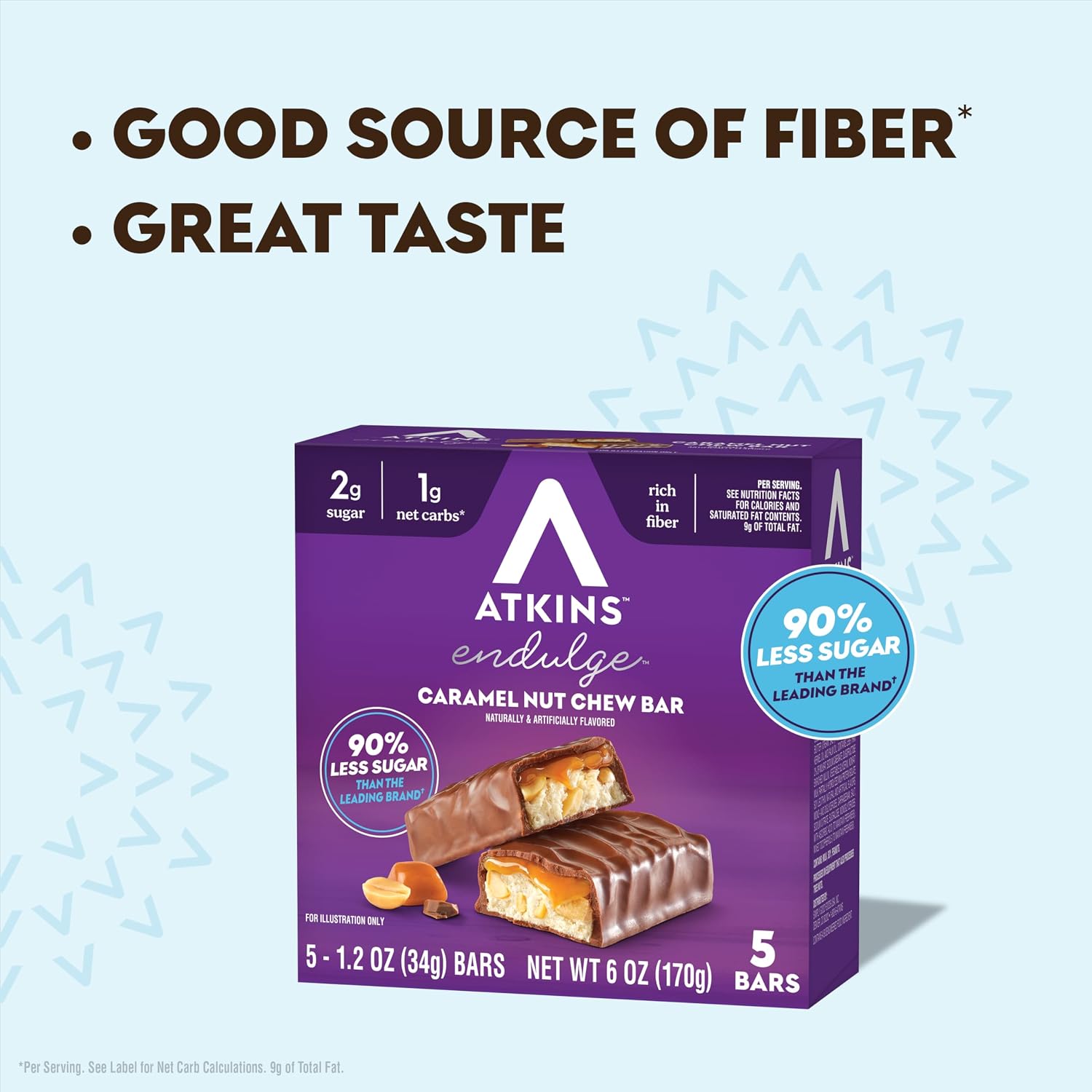 Atkins Endulge Caramel Nut Chew Bar, 2g ... 6 Atkins Endulge Caramel Nut Chew Bar, 2g ... - Image 6