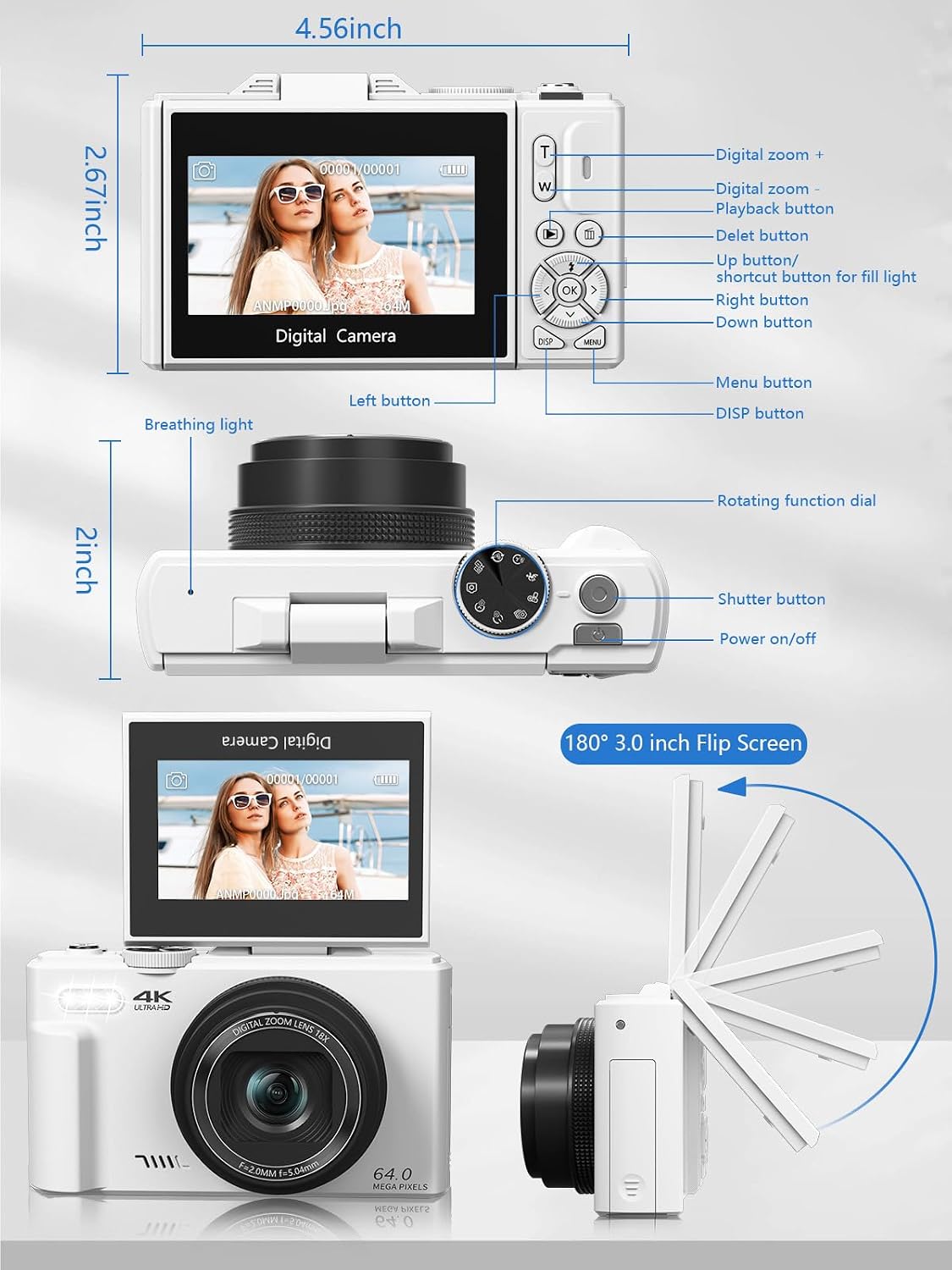Digital Camera for Photography, 4K Vlogg... 8 Digital Camera for Photography, 4K Vlogg... - Image 8