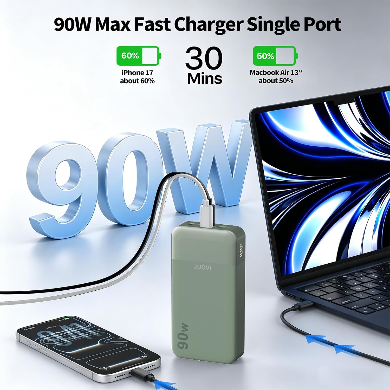 JUOVI Laptop Power Bank 90W 20000mAh Por... 3 JUOVI Laptop Power Bank 90W 20000mAh Por... - Image 3