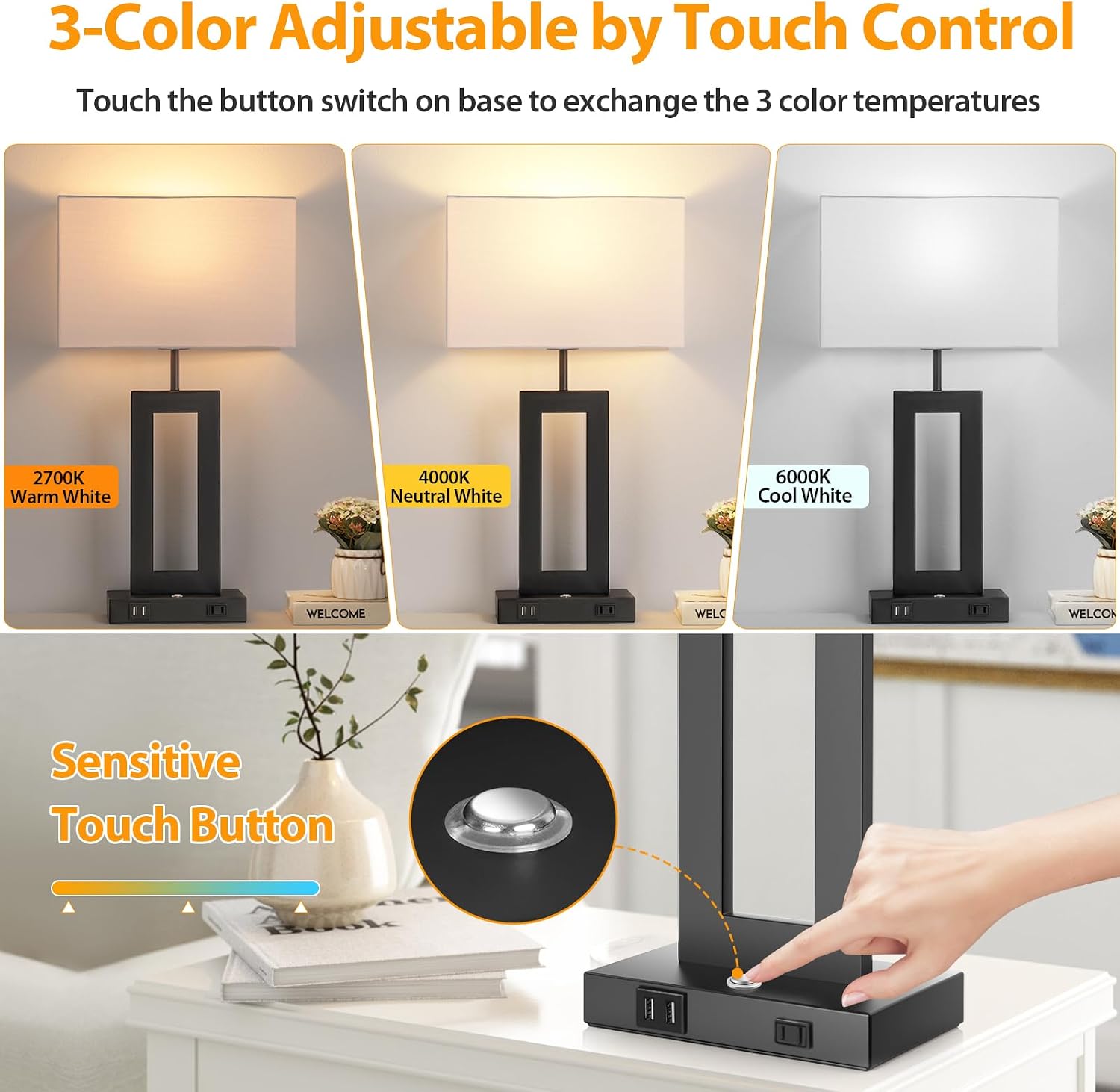 22’’ Touch Control Bedside Nightstand La... 2 22’’ Touch Control Bedside Nightstand La... - Image 2