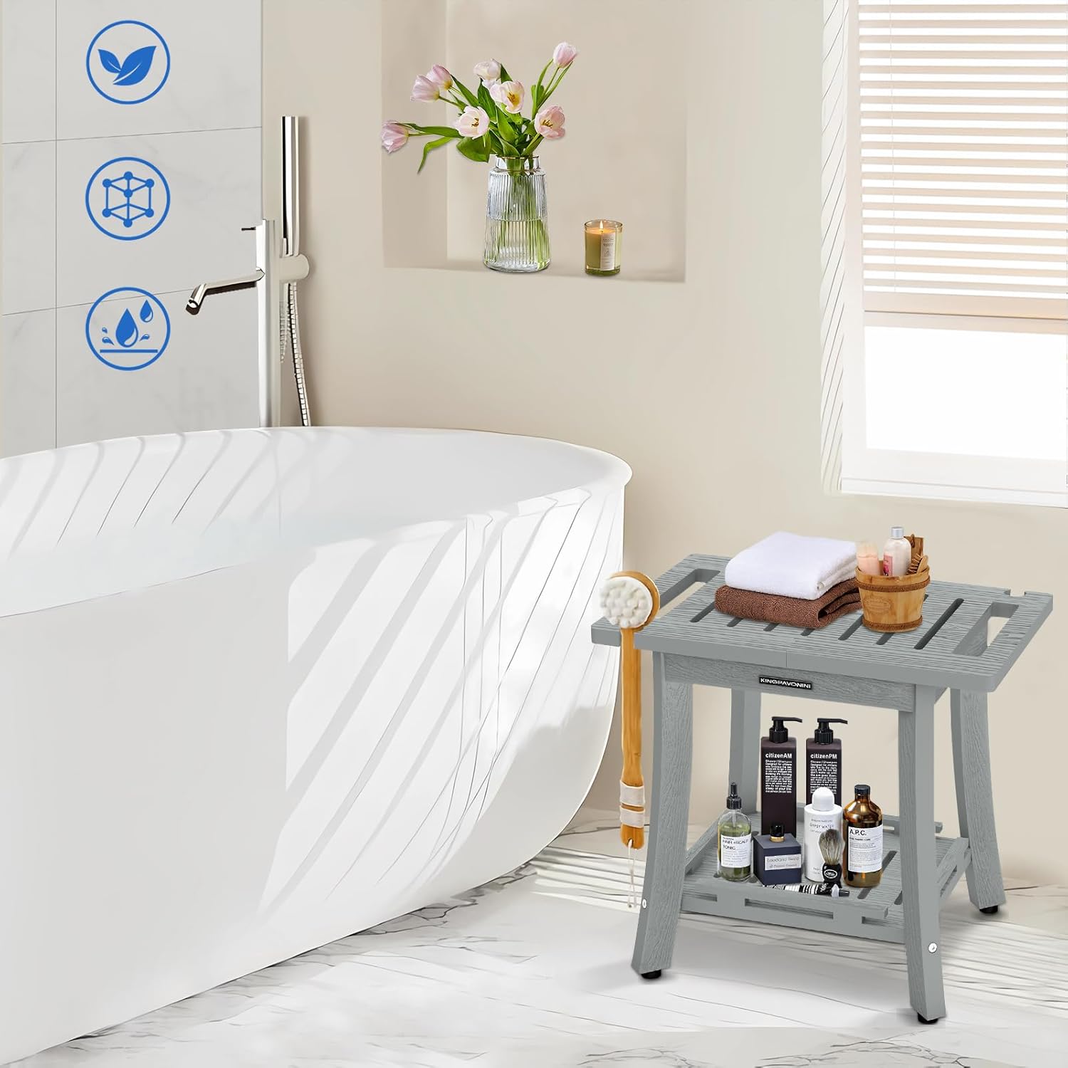KingPavonini HDPS 18.6'' Shower Bench fo... 5 KingPavonini HDPS 18.6'' Shower Bench fo... - Image 5