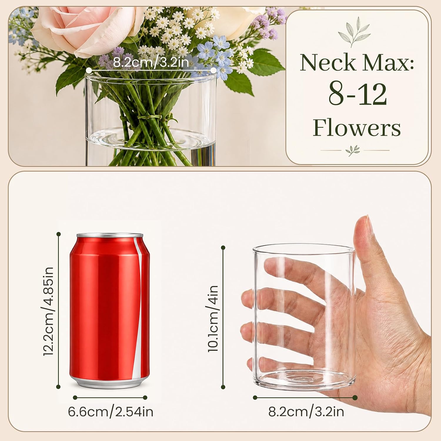 UPBUD 4 Inch Glass Cylinder Vases for Ce... 2 UPBUD 4 Inch Glass Cylinder Vases for Ce... - Image 2