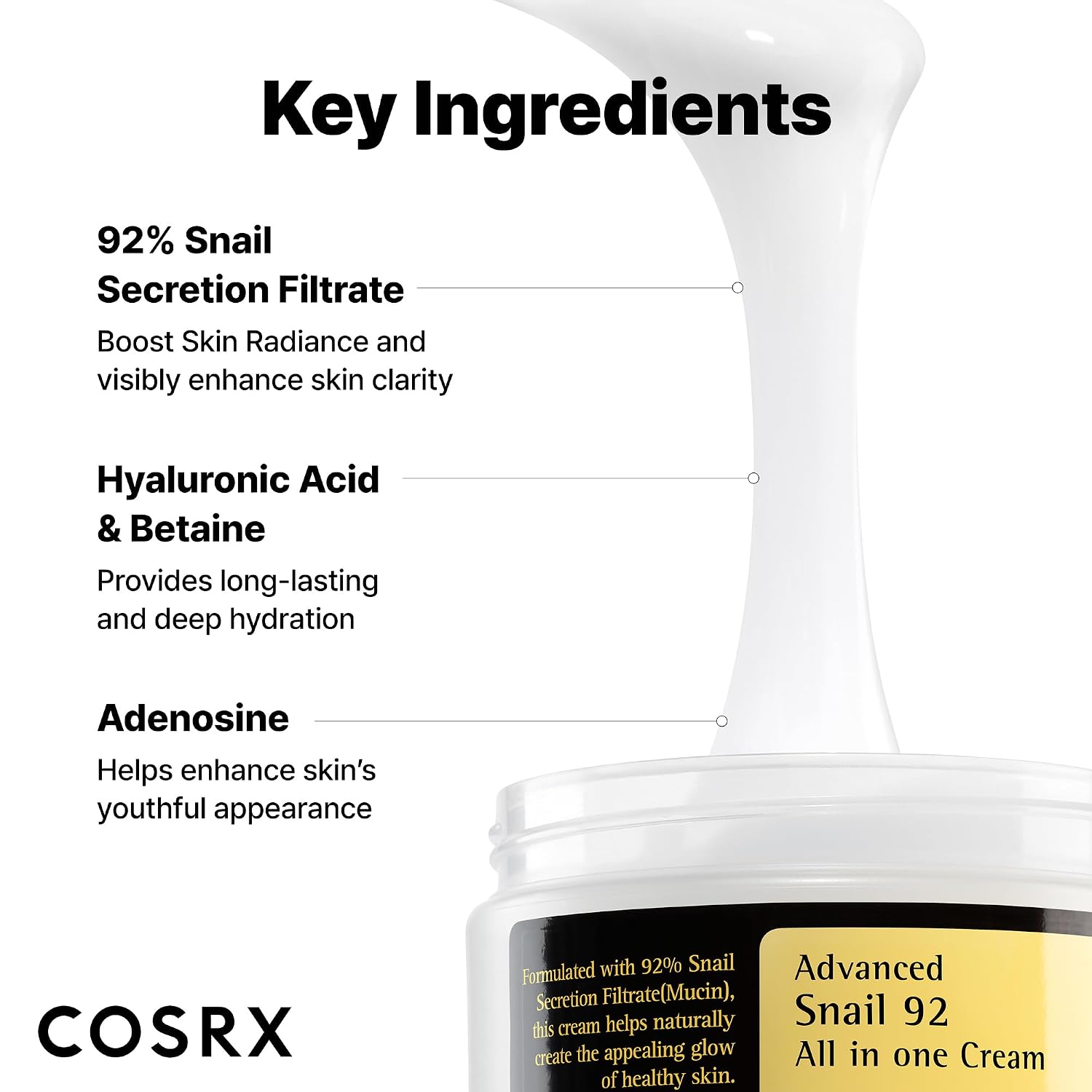 COSRX Snail Mucin 92% Face Moisturizer f... 4 COSRX Snail Mucin 92% Face Moisturizer f... - Image 4