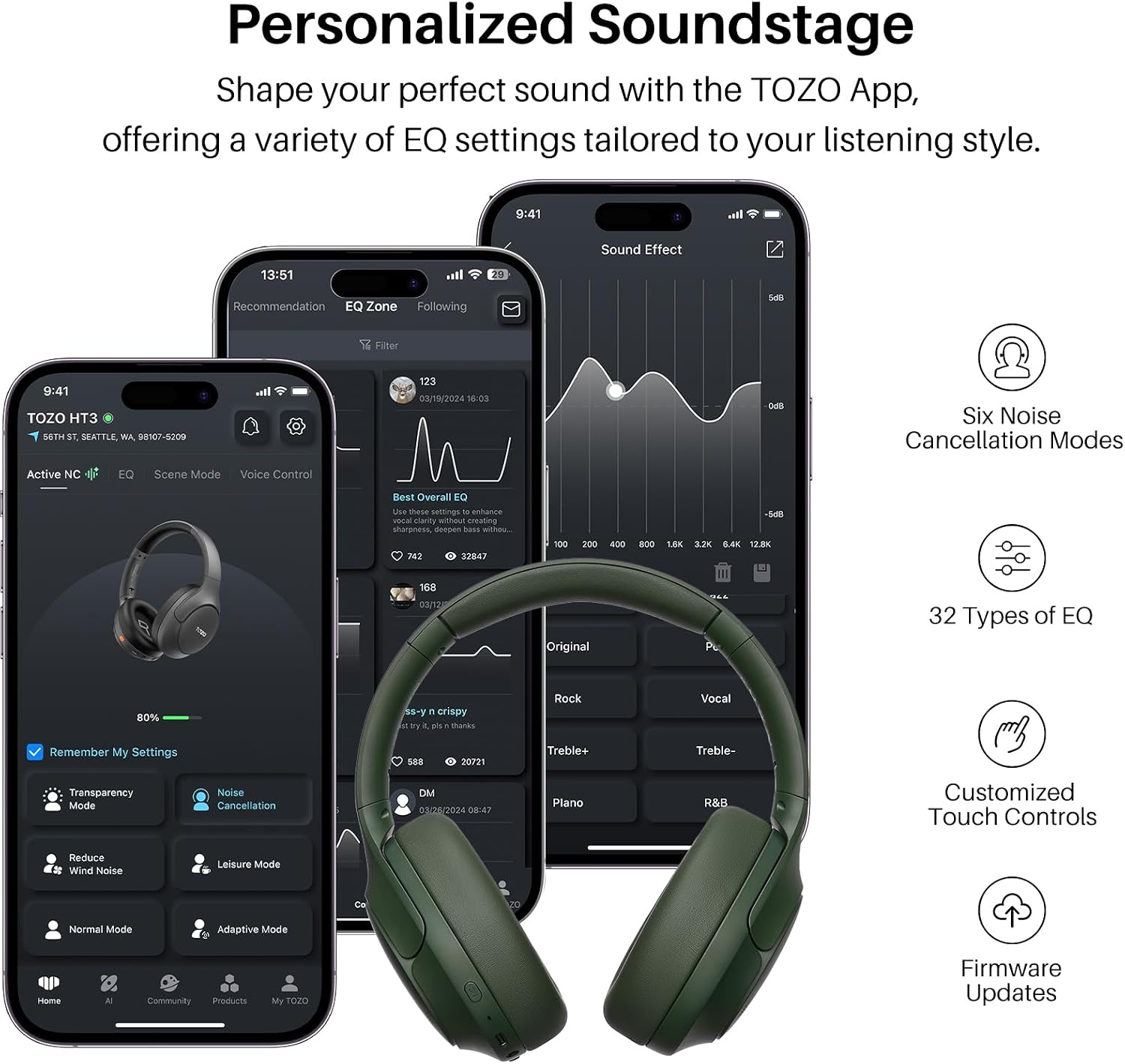 TOZO HT3 Hybrid Noise Cancelling Wireles... 8 TOZO HT3 Hybrid Noise Cancelling Wireles... - Image 8