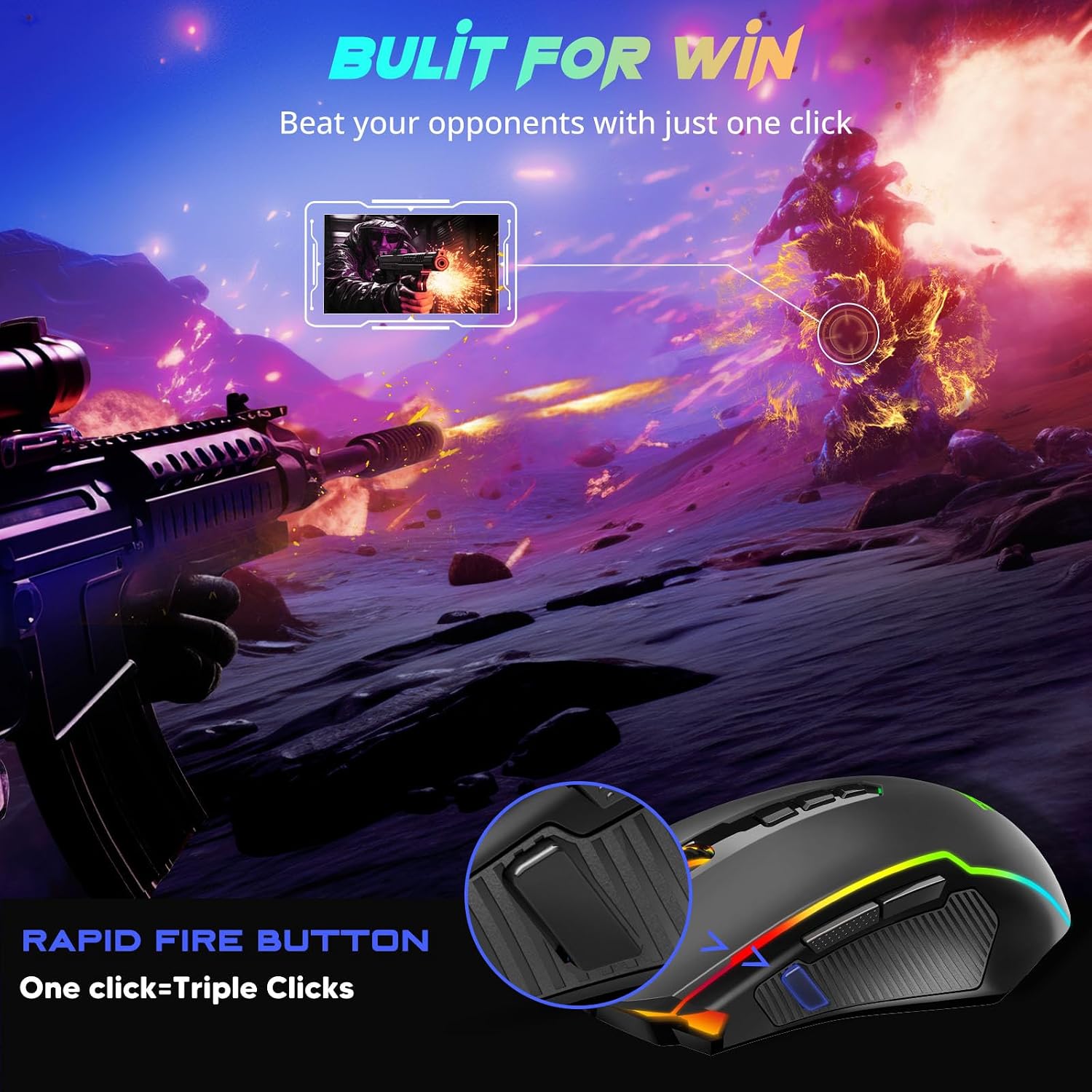 Redragon Gaming Mouse, Wireless Mouse Ga... 6 Redragon Gaming Mouse, Wireless Mouse Ga... - Image 6