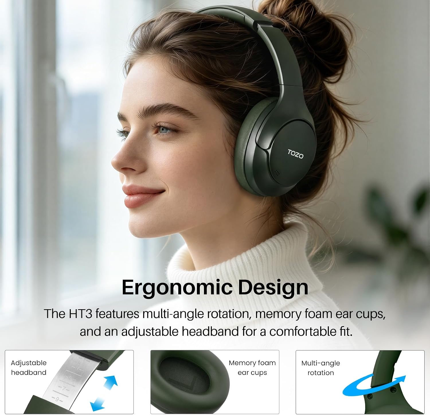 TOZO HT3 Hybrid Noise Cancelling Wireles... 9 TOZO HT3 Hybrid Noise Cancelling Wireles... - Image 9