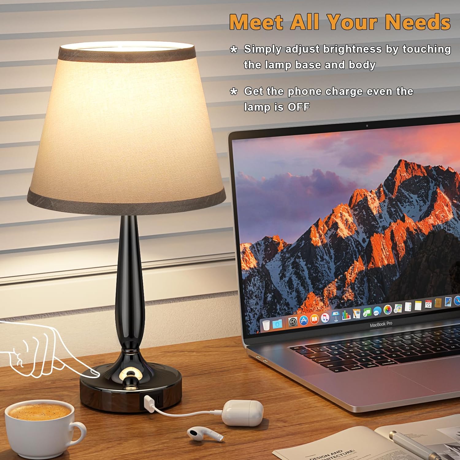 Kakanuo Touch Table Lamp for Bedroom, Sm... 2 Kakanuo Touch Table Lamp for Bedroom, Sm... - Image 2