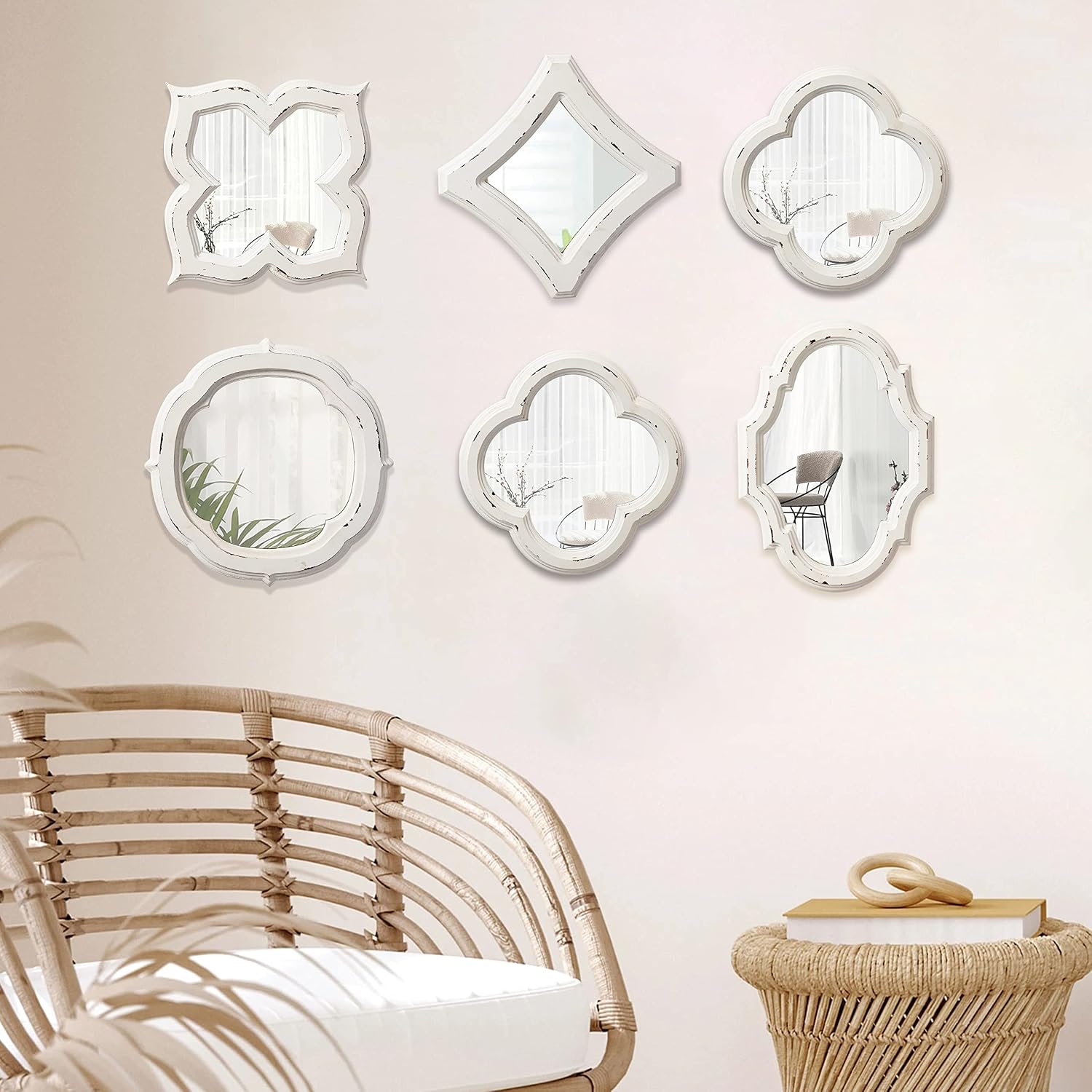 Vintage Small Scalloped Wall Mirror Deco... 9 Vintage Small Scalloped Wall Mirror Deco... - Image 9