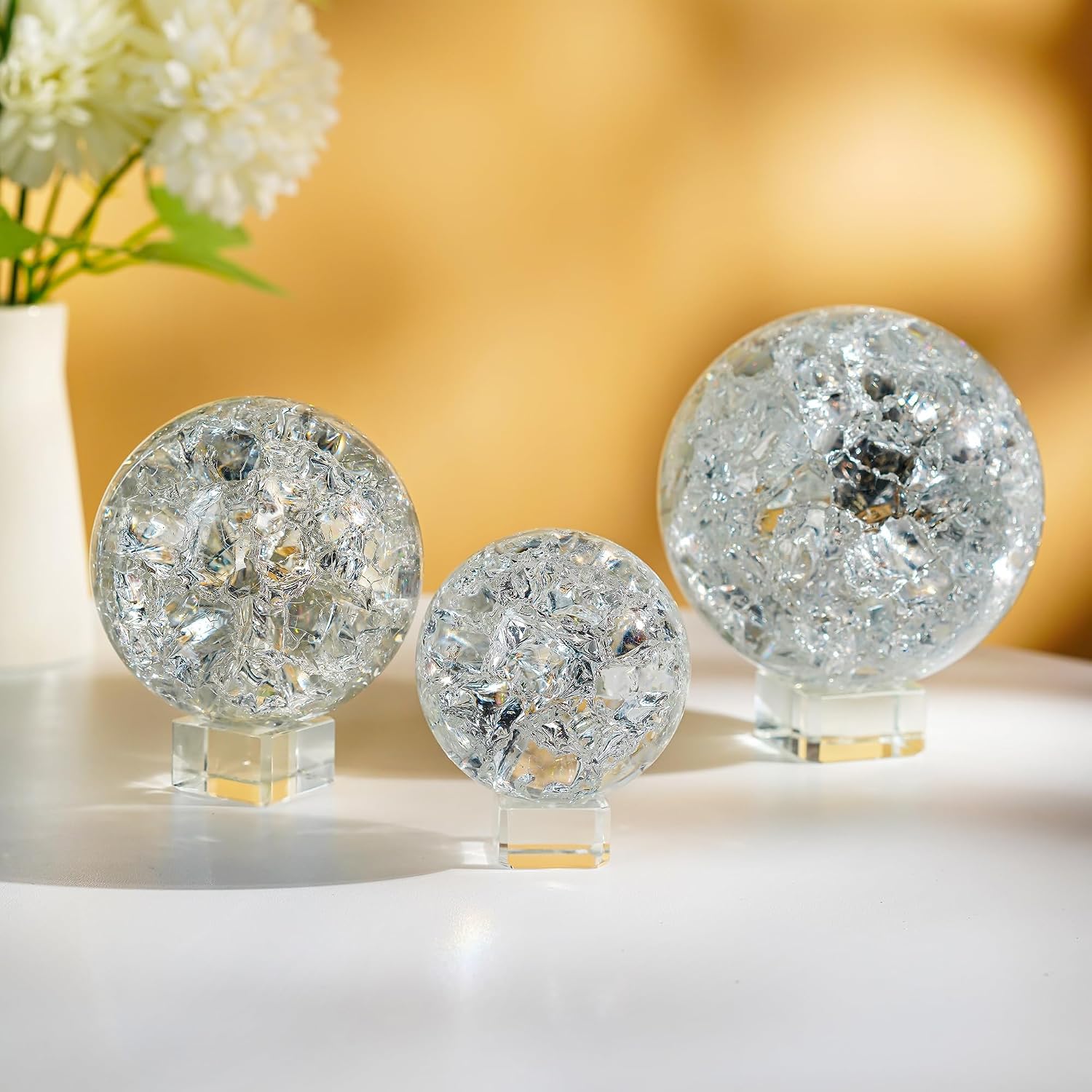 Crystal Ball Set of 3 K9 Glass Decorativ... 6 Crystal Ball Set of 3 K9 Glass Decorativ... - Image 6