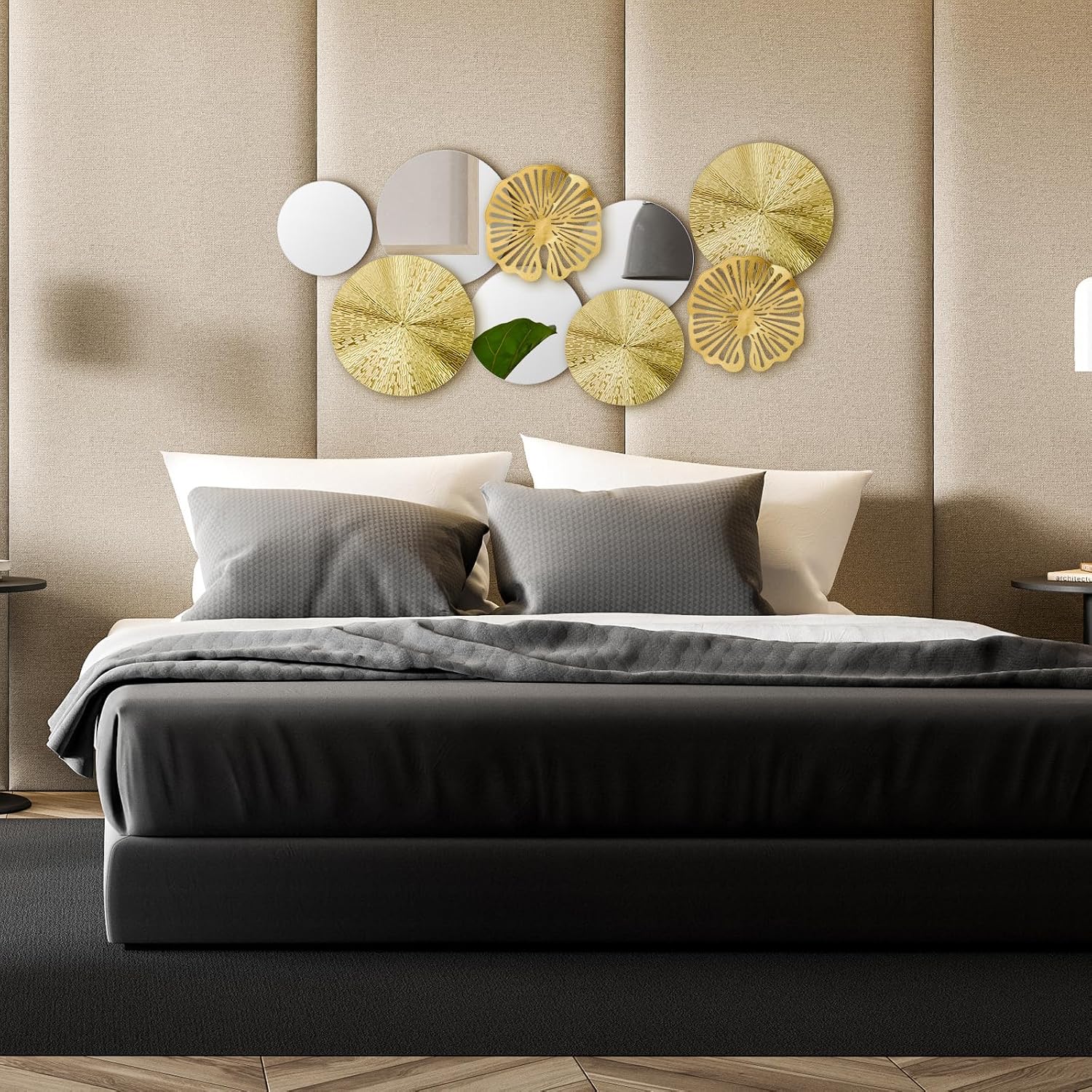 Hicarer Gold Mirror Wall Decor, Round Wa... 6 Hicarer Gold Mirror Wall Decor, Round Wa... - Image 6