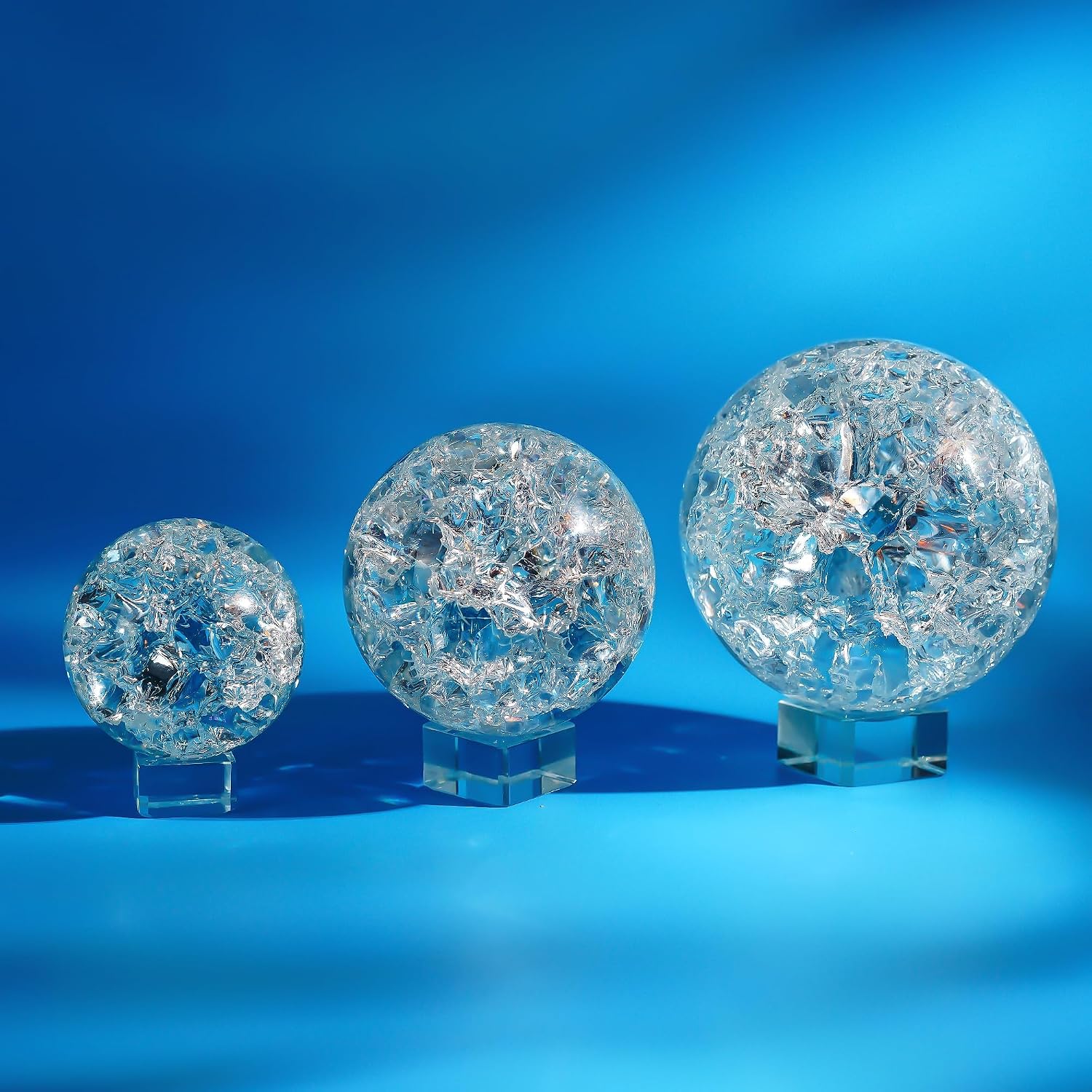 Crystal Ball Set of 3 K9 Glass Decorativ... 7 Crystal Ball Set of 3 K9 Glass Decorativ... - Image 7