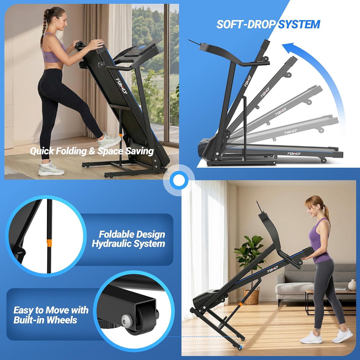 Treadmill with Auto Incline 0-20%, 4.5HP... 6 Treadmill with Auto Incline 0-20%, 4.5HP... - Image 6