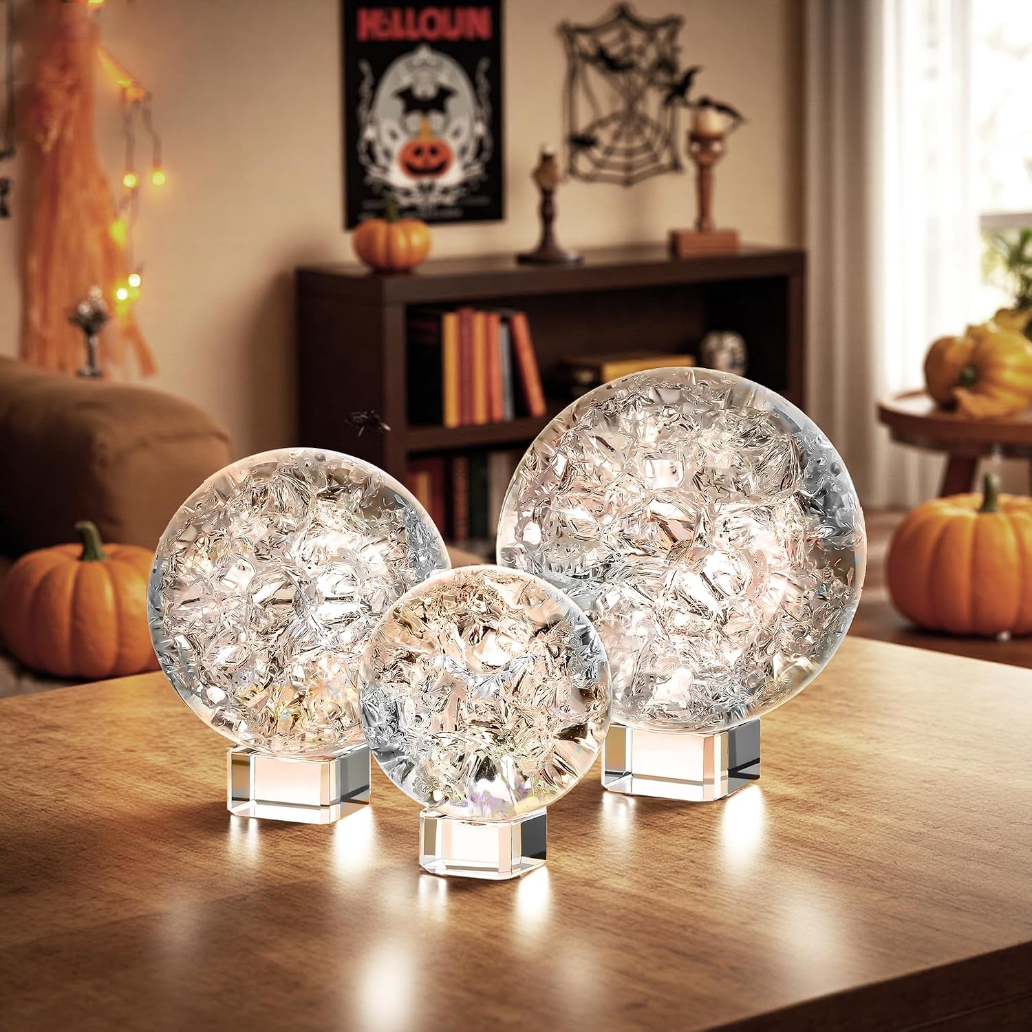 Crystal Ball Set of 3 K9 Glass Decorativ... 3 Crystal Ball Set of 3 K9 Glass Decorativ... - Image 3