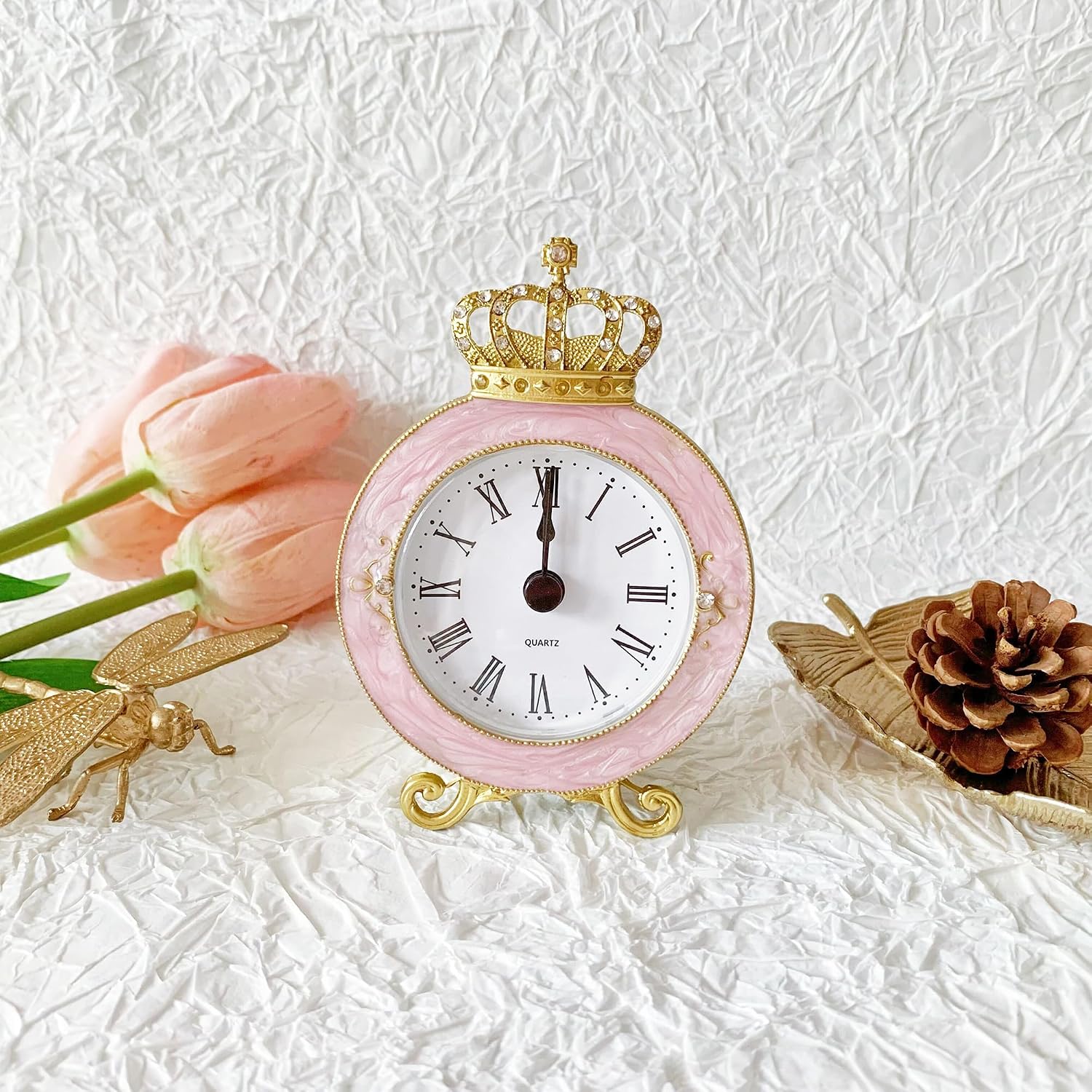 Vintage Mini Analog Table Clock, Silent ... 5 Vintage Mini Analog Table Clock, Silent ... - Image 5