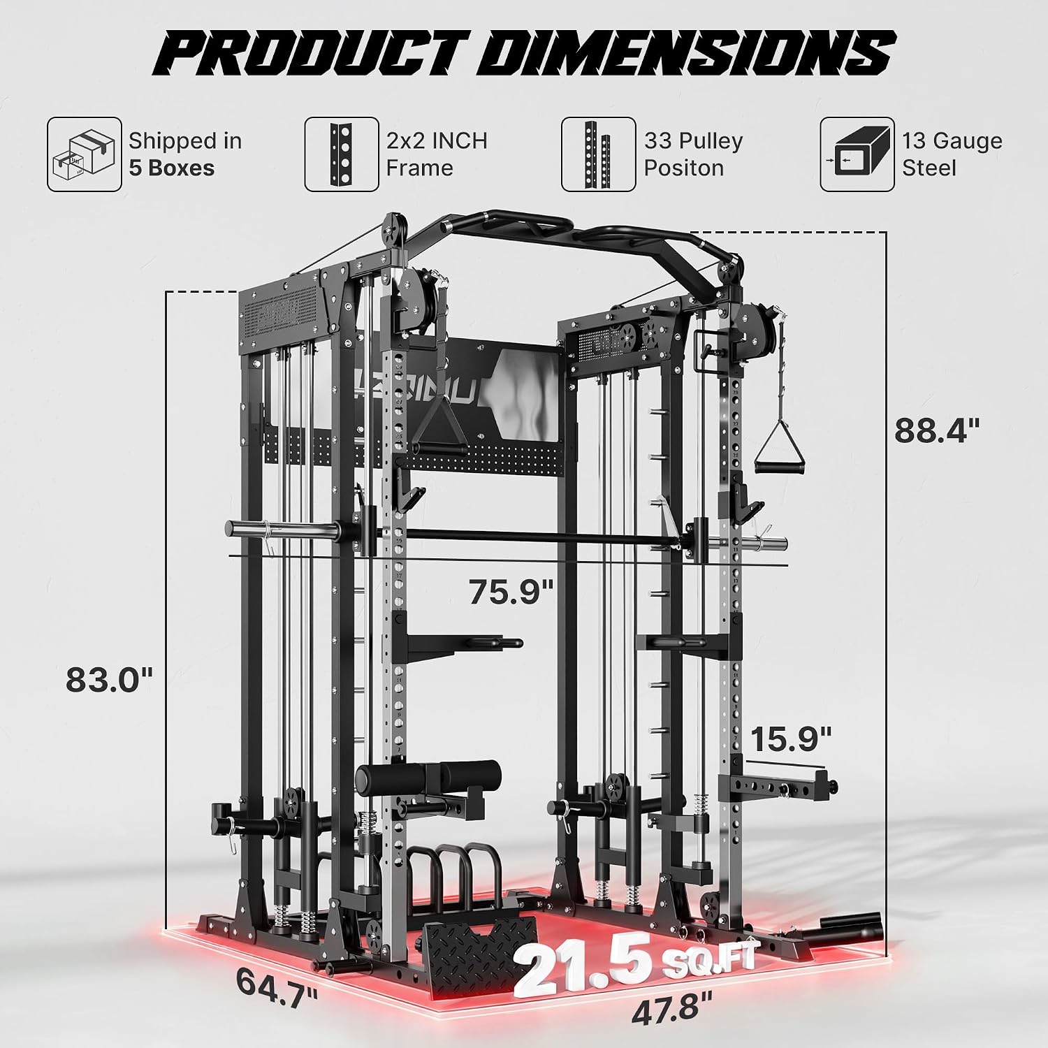 SM4 Smith Machine with Dual Pulley Syste... 9 SM4 Smith Machine with Dual Pulley Syste... - Image 9