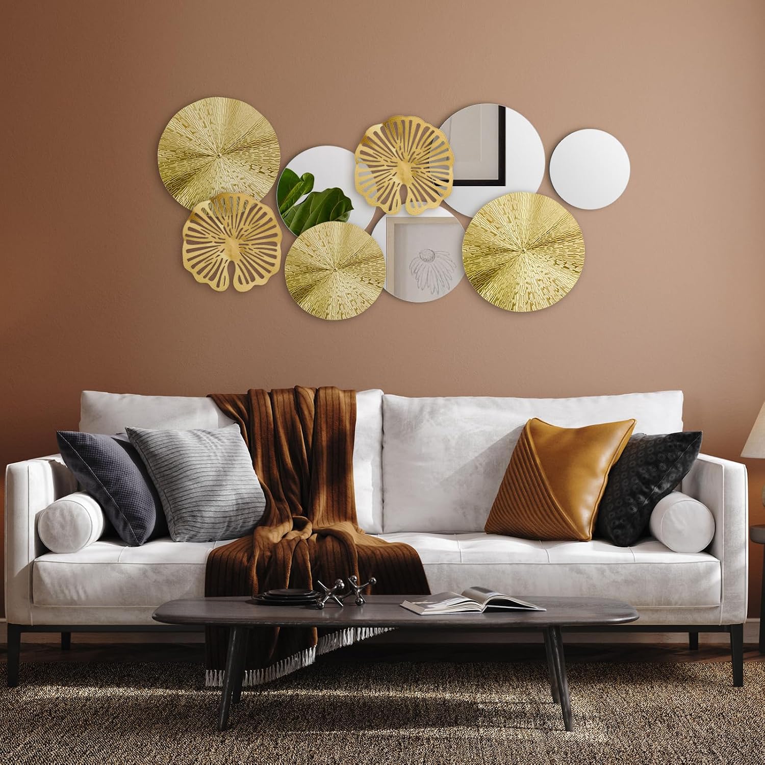 Hicarer Gold Mirror Wall Decor, Round Wa... 8 Hicarer Gold Mirror Wall Decor, Round Wa... - Image 8